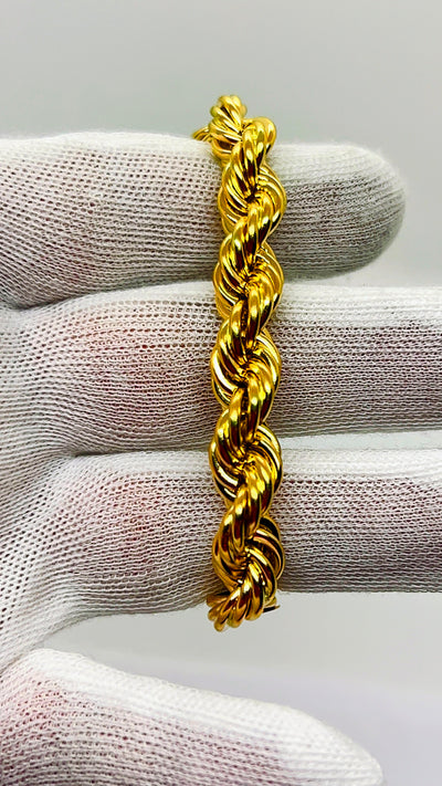 10k gold Rope bracelet 10mm