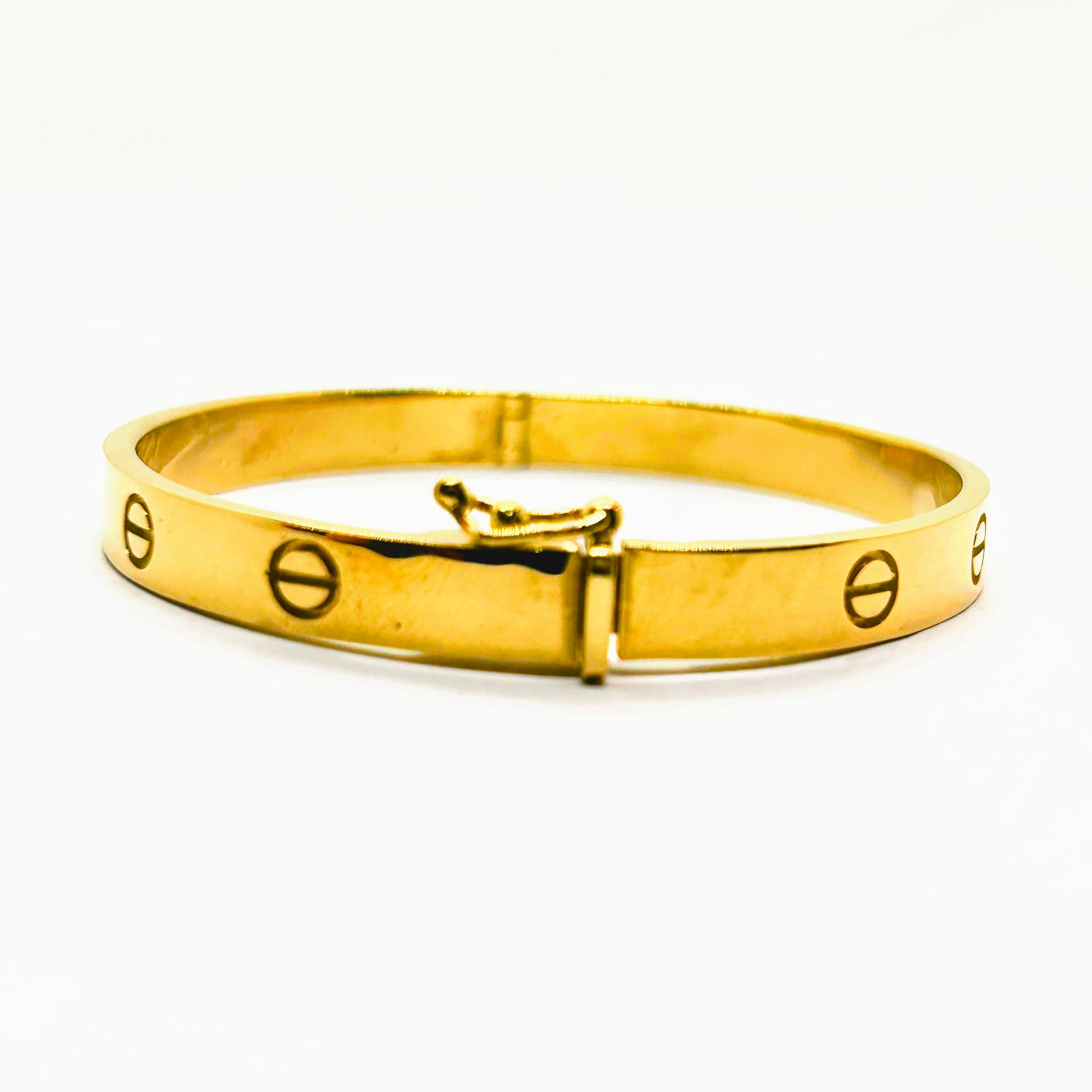 Bracelet jonc fait main en or 10 carats