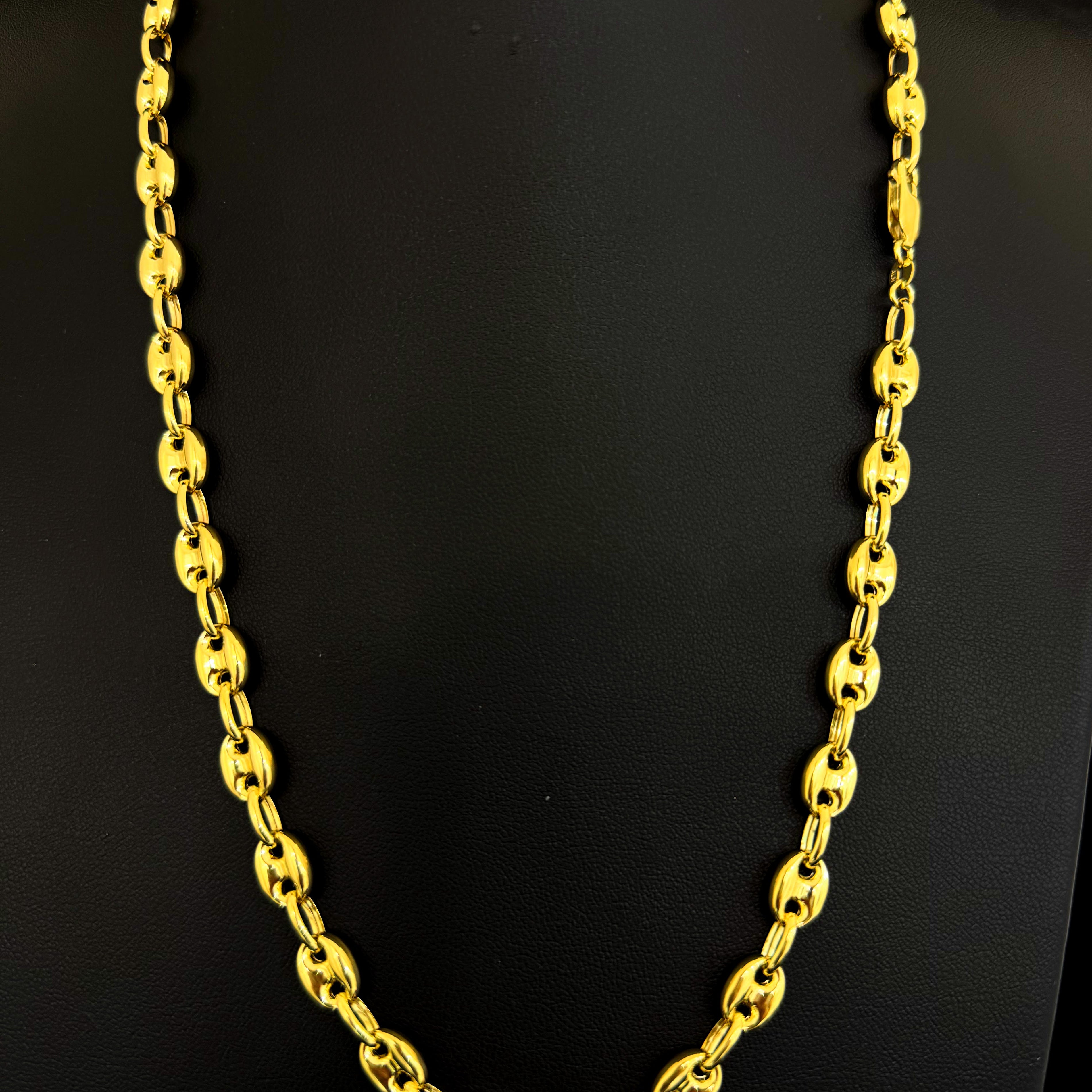 10k Gold Coffee Bean Chain 7.6mm