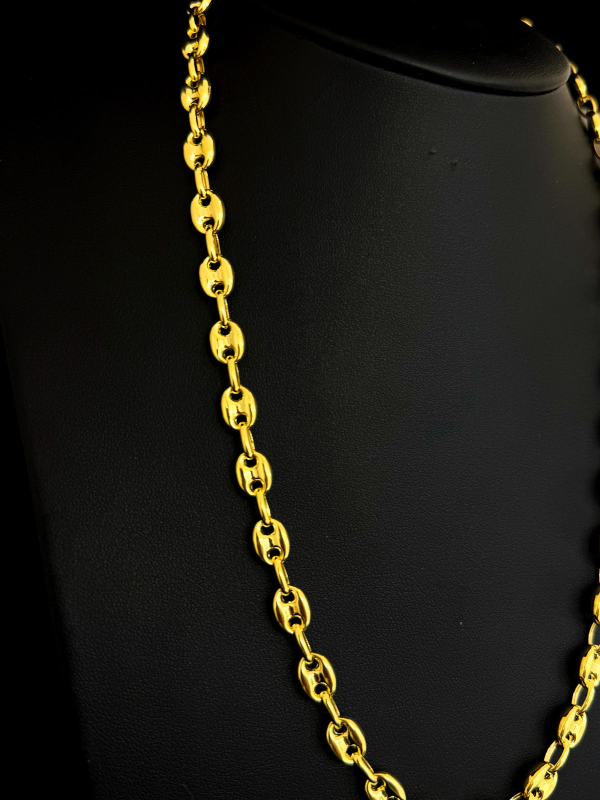 10k Gold Coffee Bean Chain 7.6mm