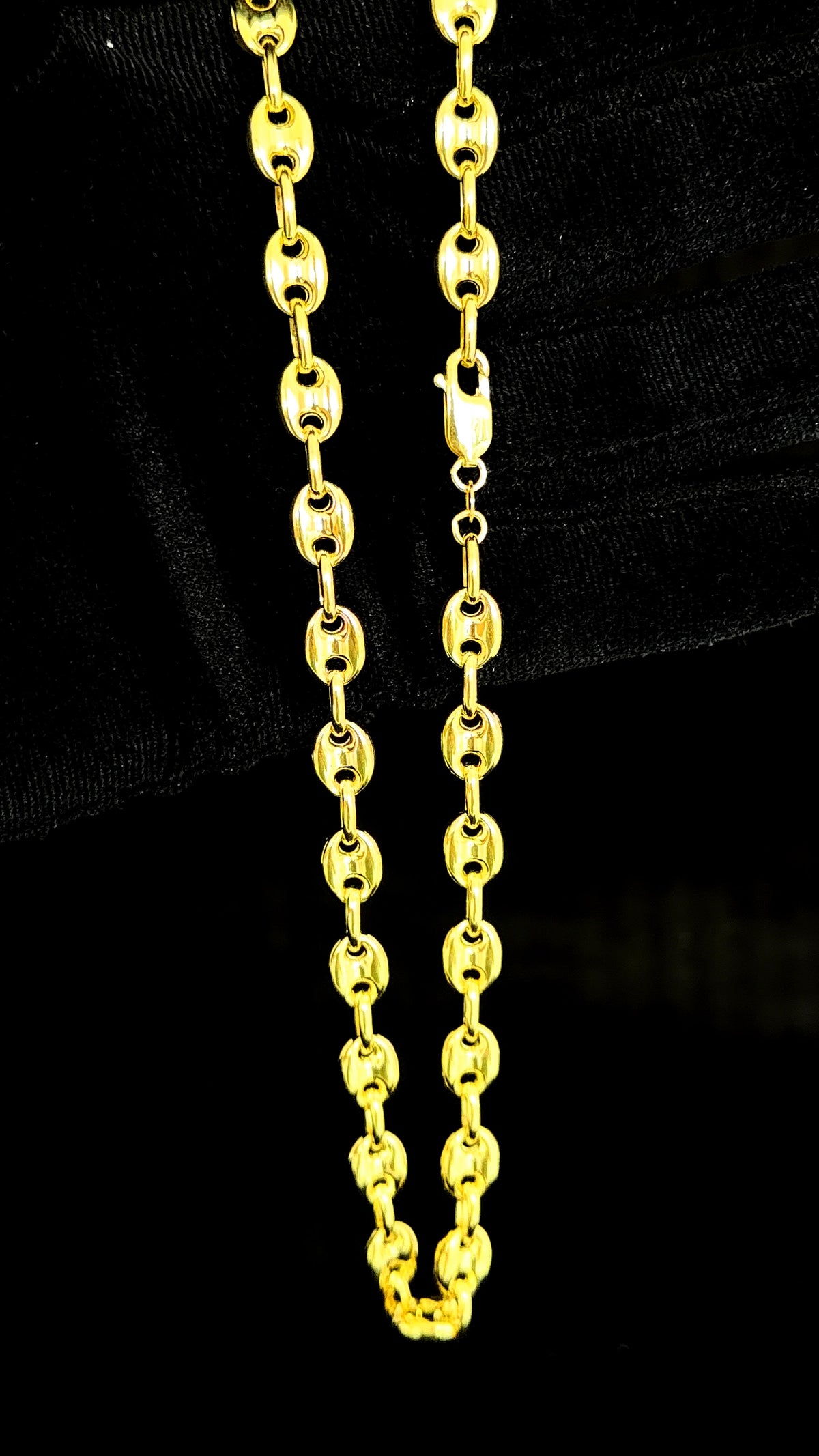 10k Gold Coffee Bean Chain 7.6mm