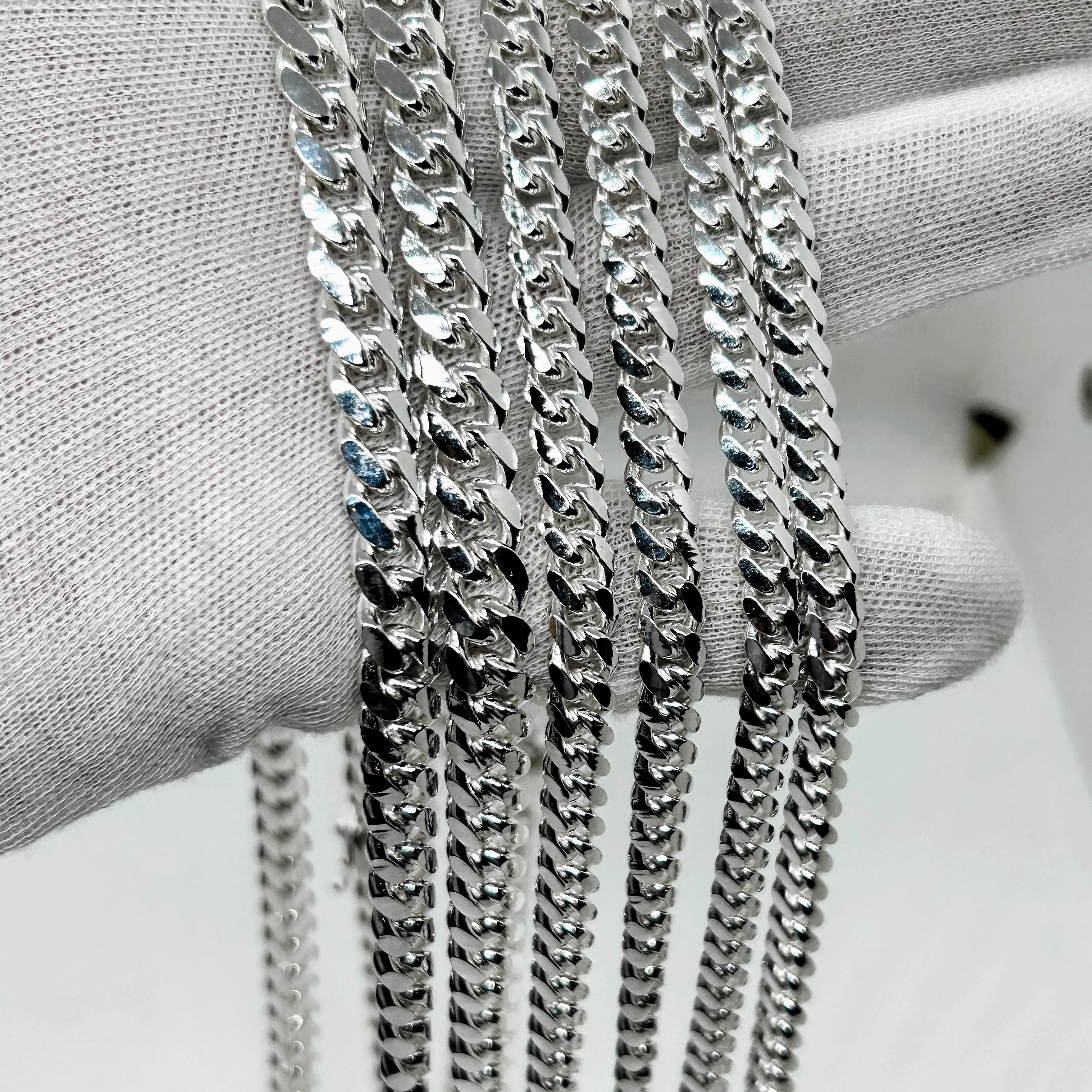 Chaînes cubaines en argent massif 925 de 6 mm à 9 mm
