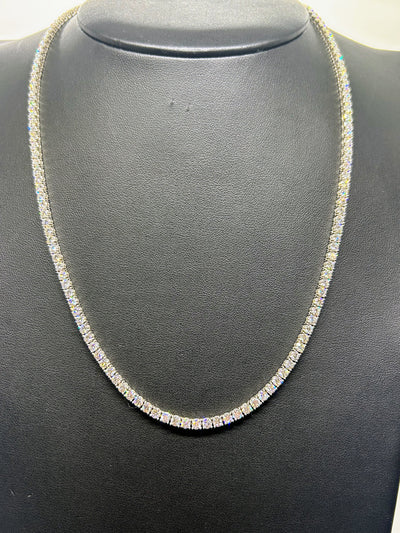 14k White Gold Tennis Necklace 10pts