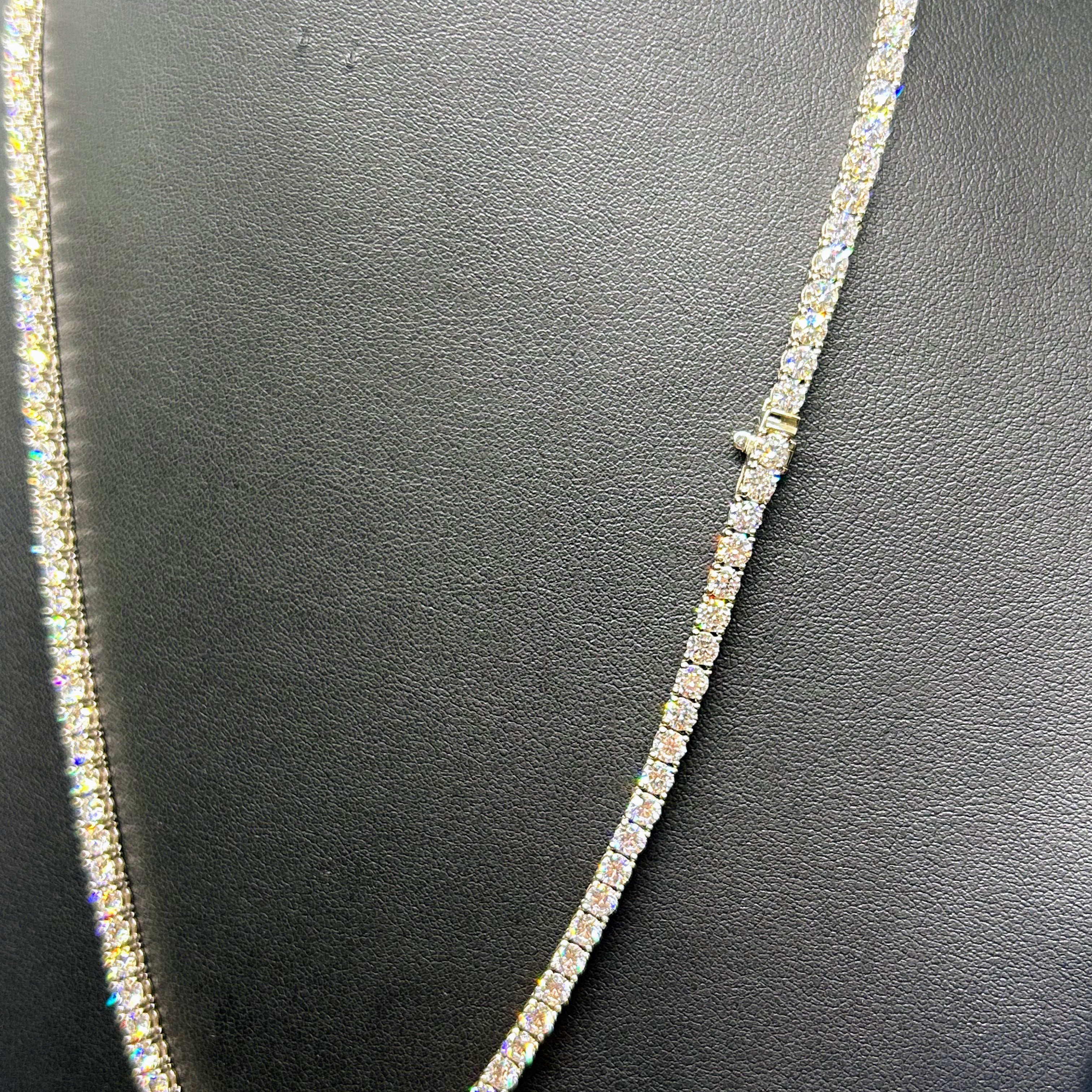 Collier Tennis Or Blanc 14k 10pts