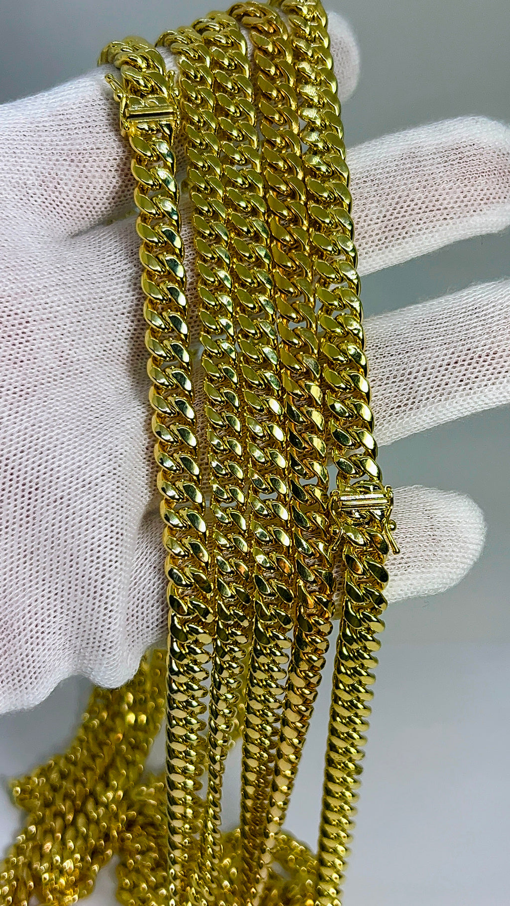 10k Gold Cuban chain 6mm, 6.5mm, 7.5m from 16 inch to 28 inch
