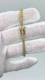 Bracelet tennis en or 14 carats 5 points