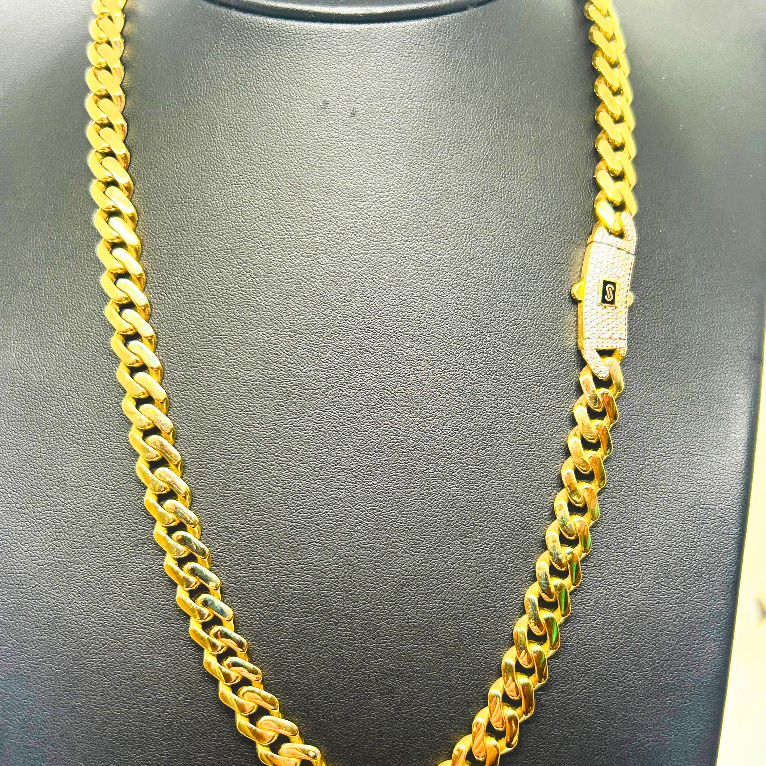 10k Gold Monaco Cuban chain 9.5mm