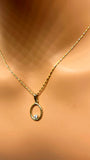 10k Yellow Gold Fine Necklace with Pendant and Natural diamond