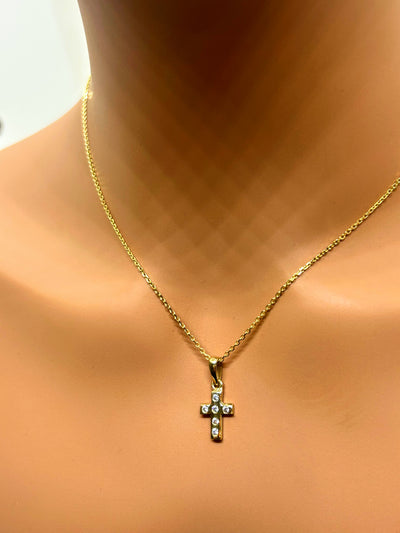10k Gold Cross with Natural diamonds