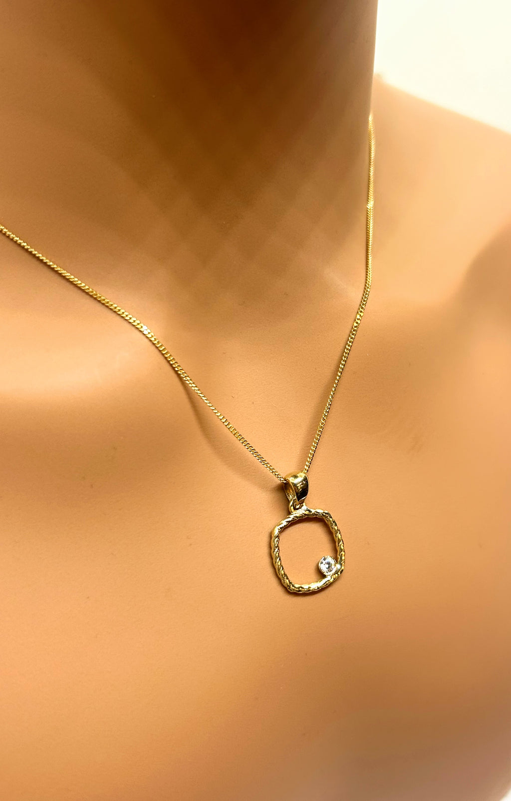 10k Gold Necklace with square pendant