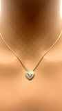 Collier cœur en or 10 carats avec diamants naturels