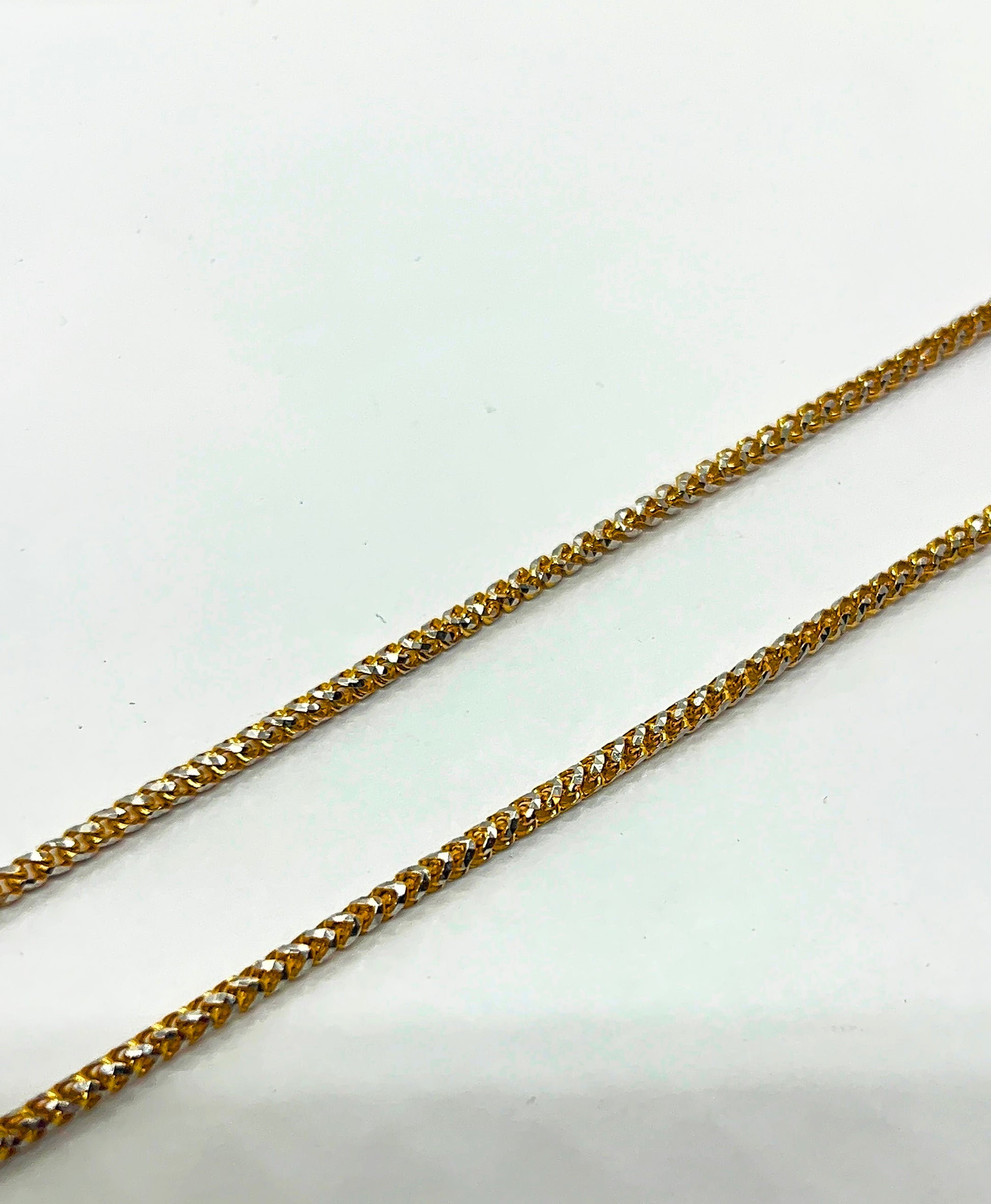 10k Gold Round Franco 2 tone Pineapple Chain 2.7mm wide diamond cut