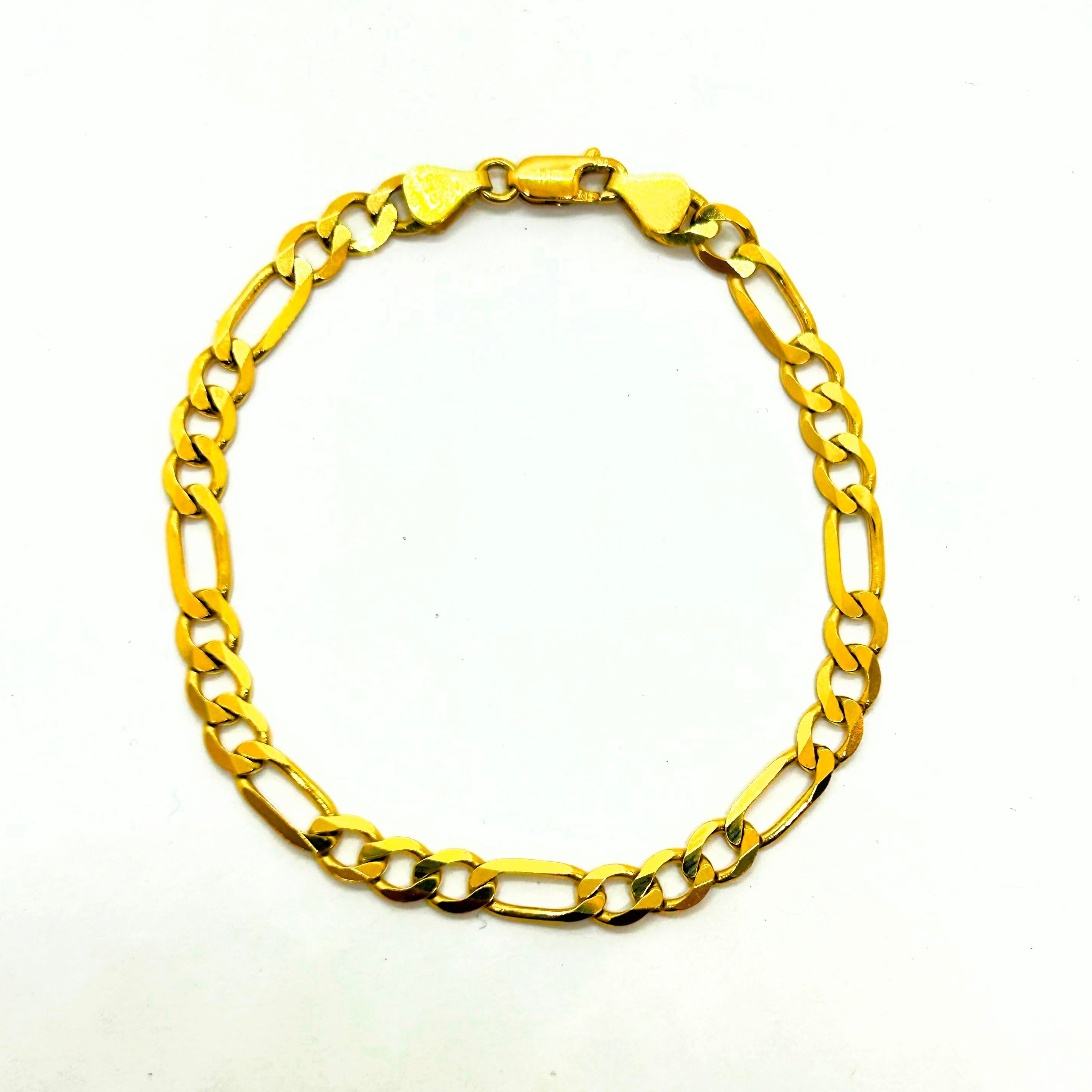 Bracelet Figaro en or 18 carats ~6mm de large