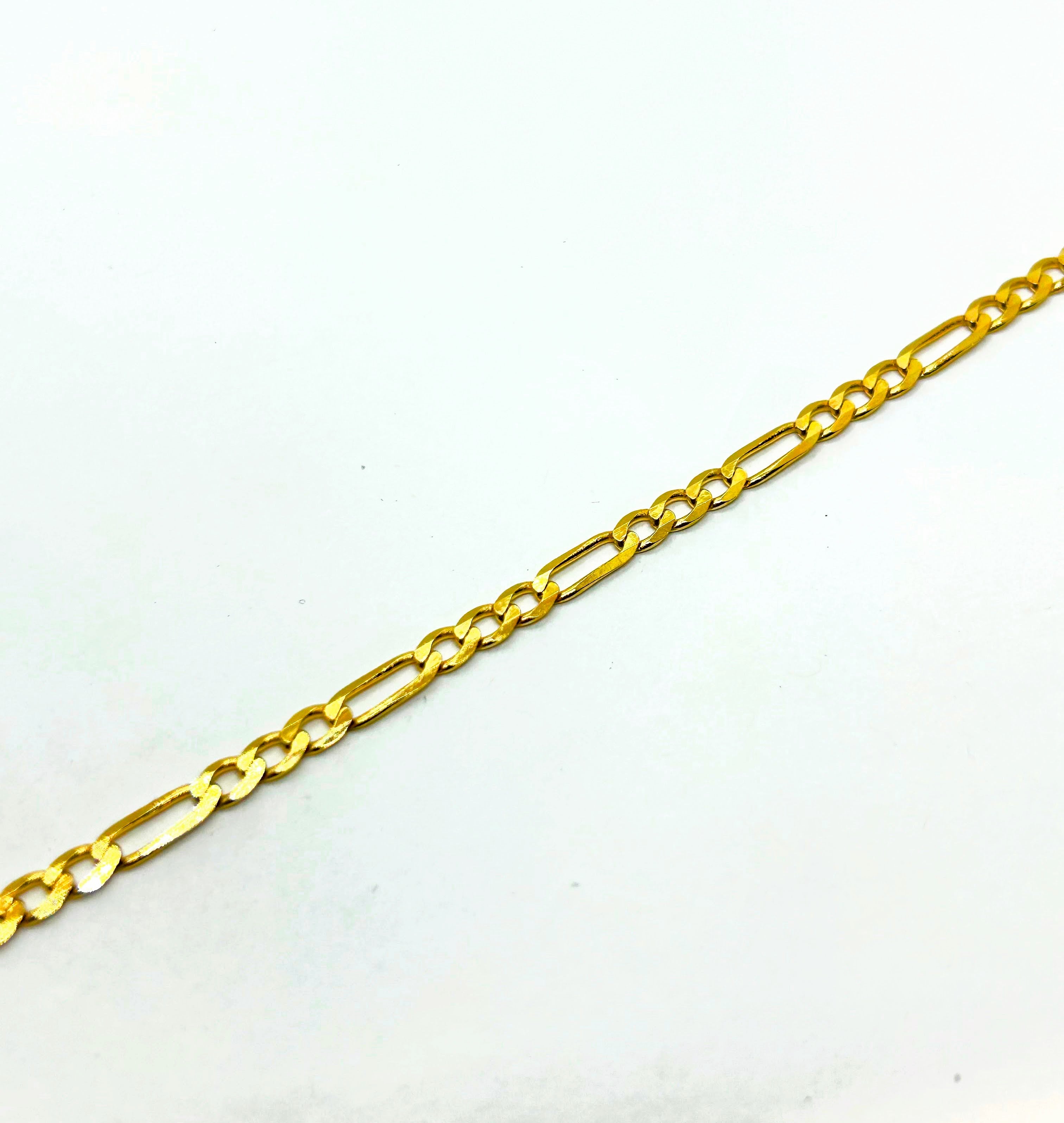 18k Gold Figaro Bracelet ~4mm