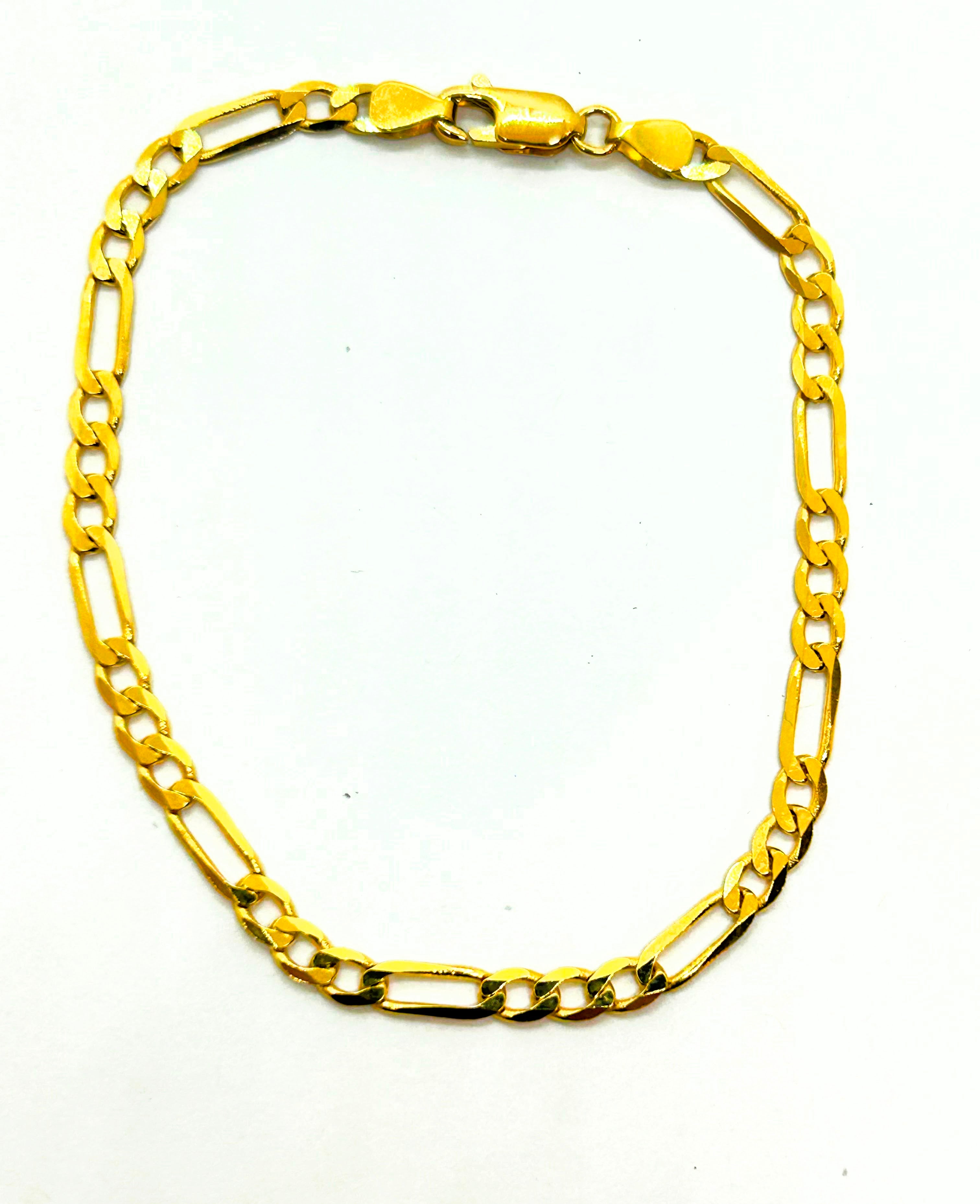 18k Gold Figaro Bracelet ~4mm
