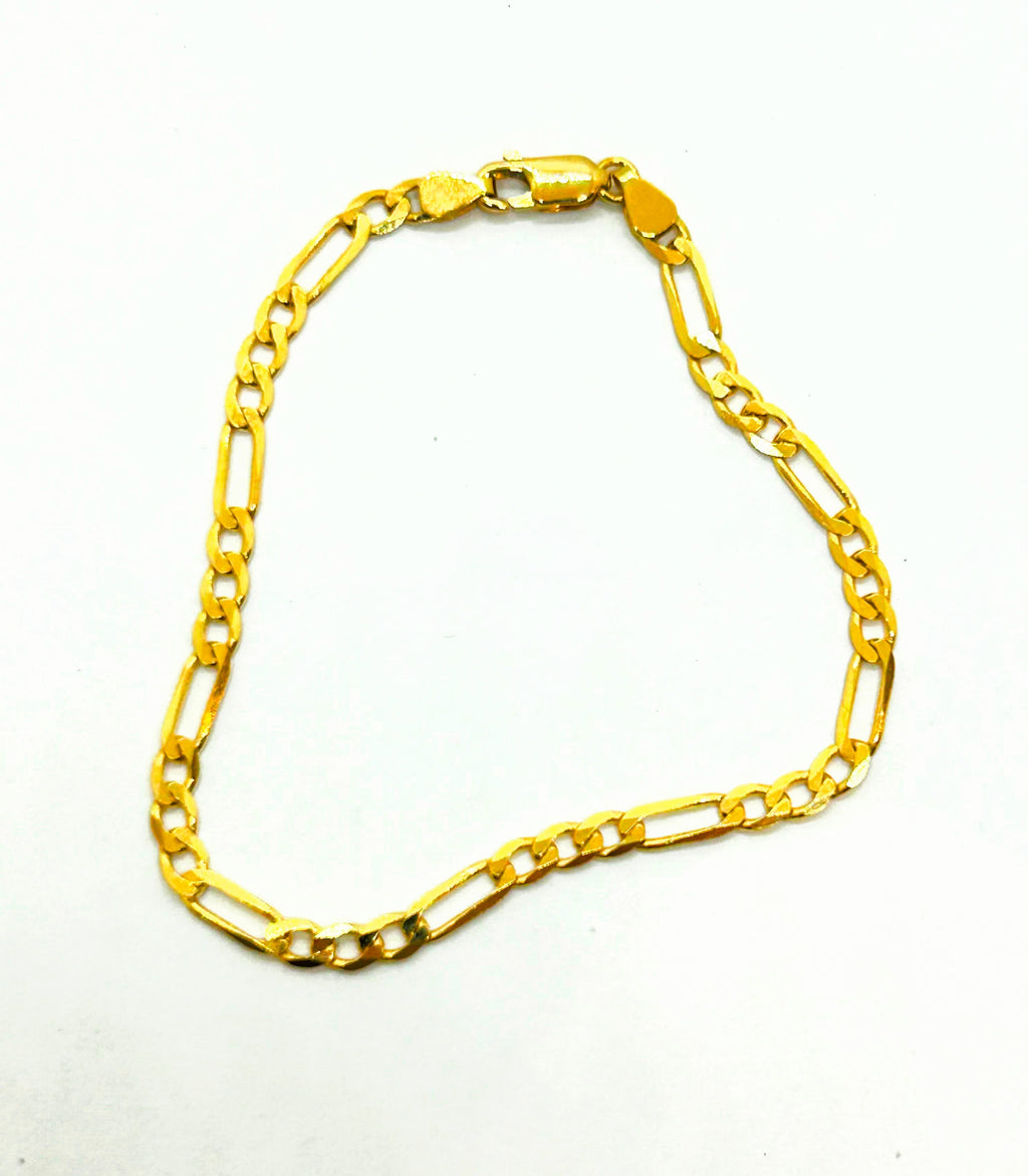 18k Gold Figaro Bracelet ~4mm