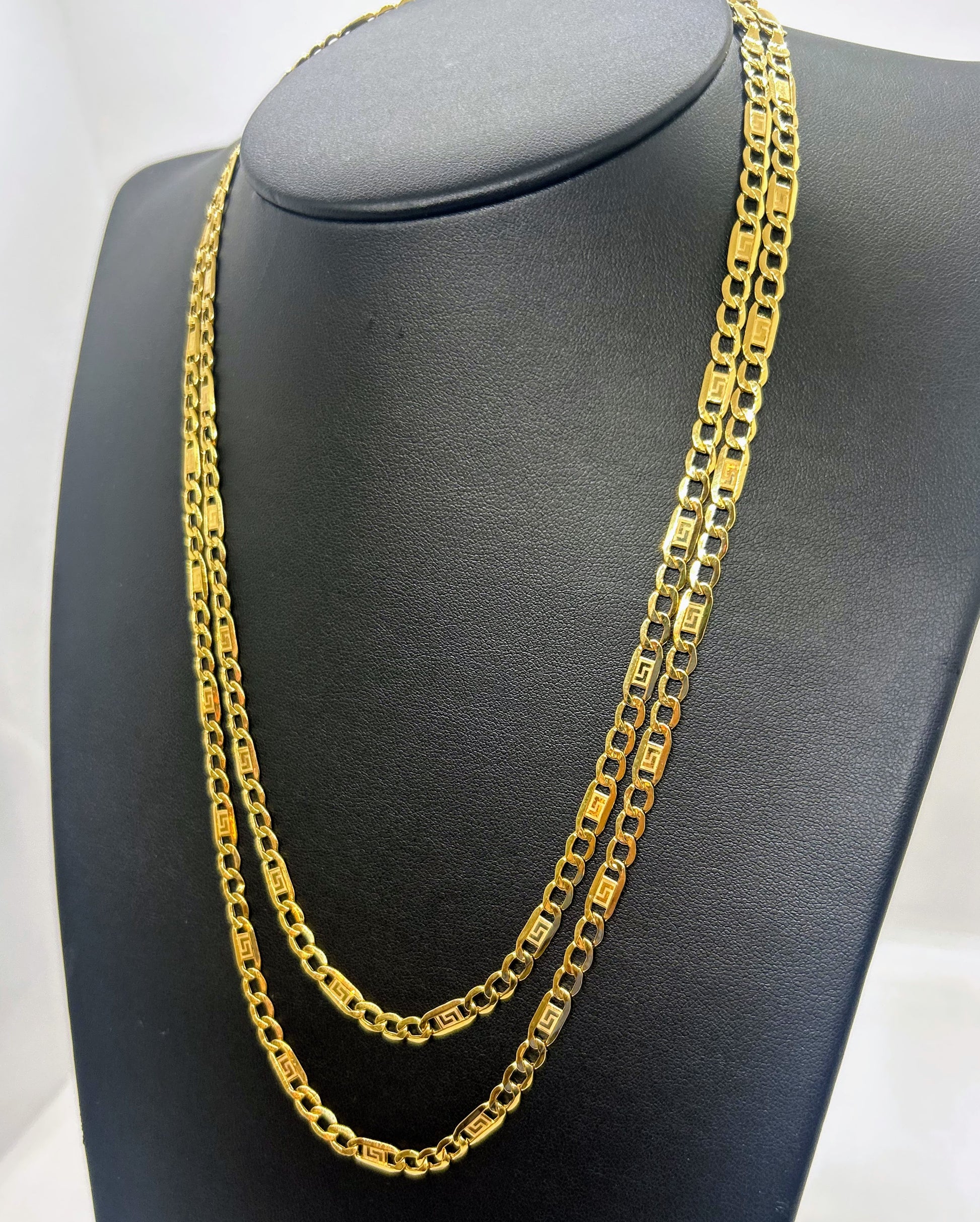 10k Gold Figaro Chain meander design ~4.7mm