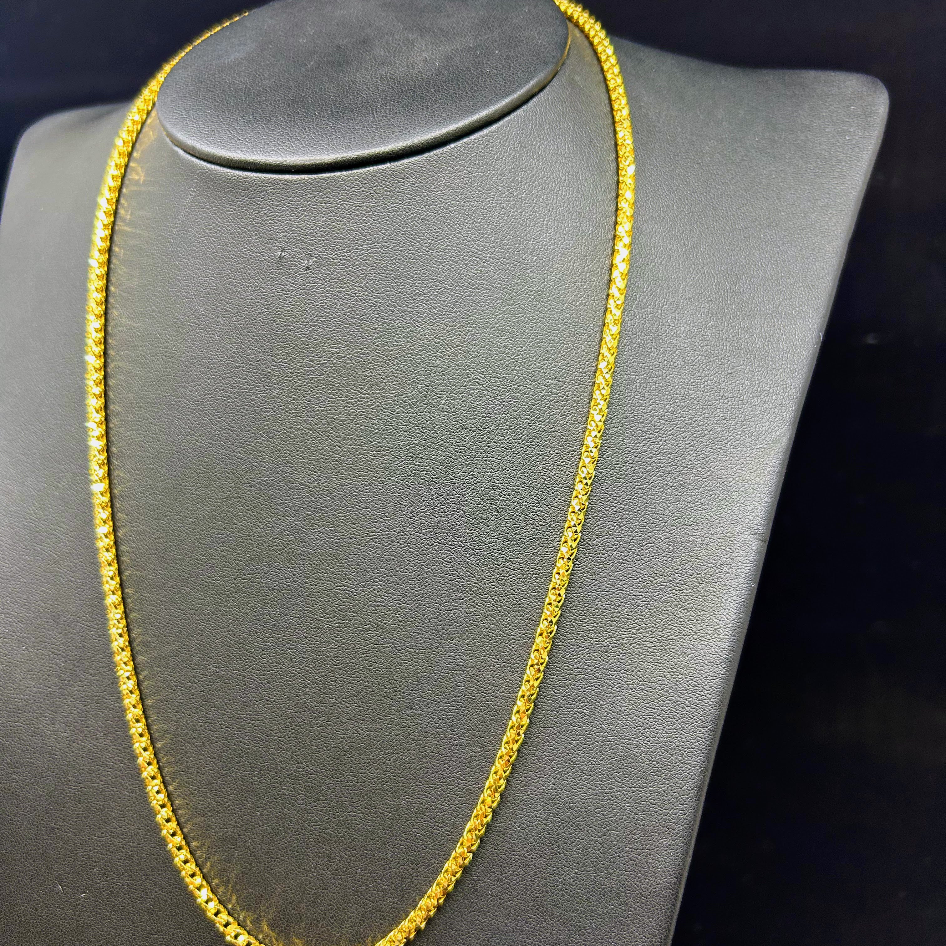10k Gold Round Solid Franco chain diamond cut 3.1mm