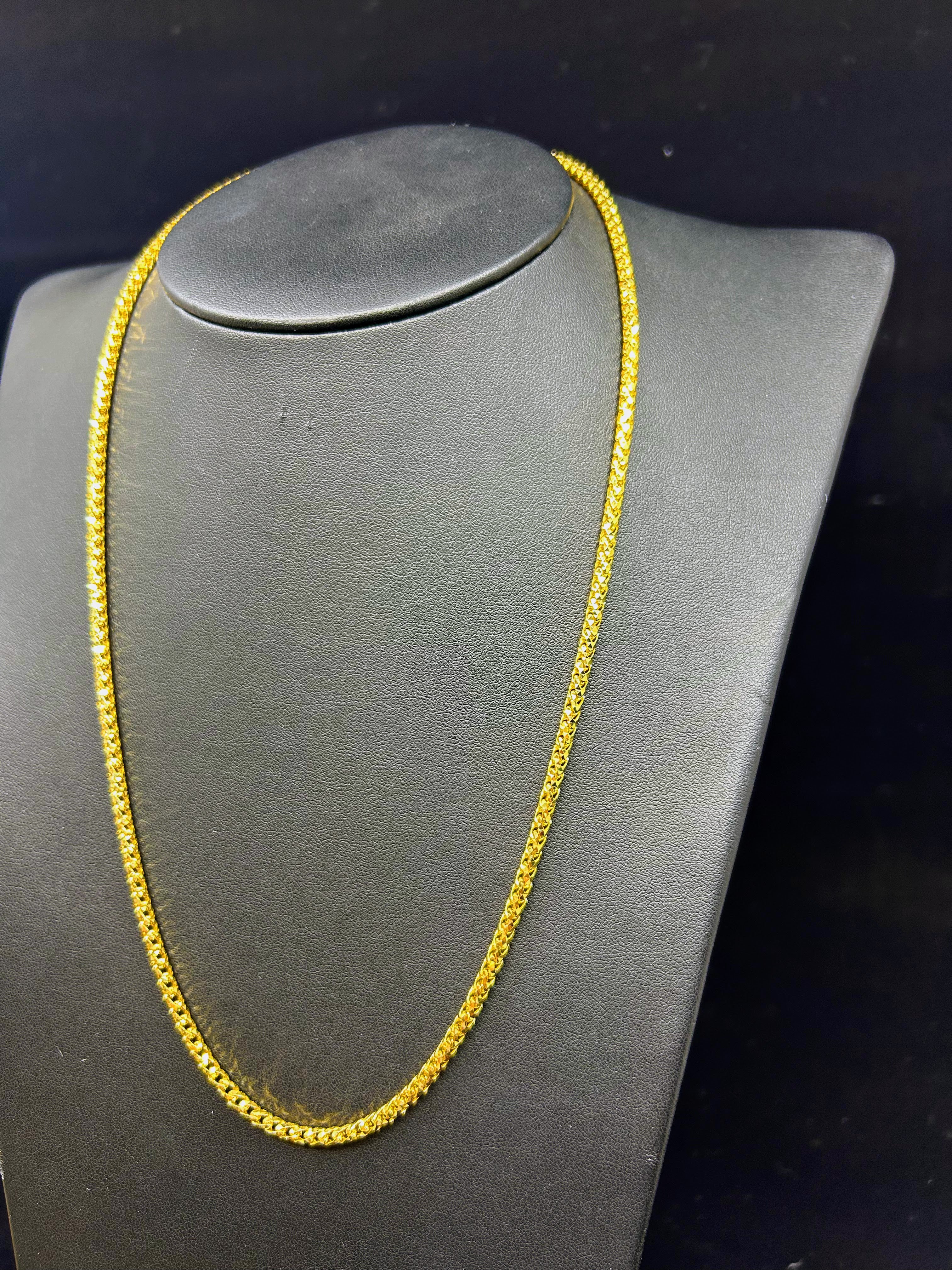 10k Gold Round Solid Franco chain diamond cut 3.1mm