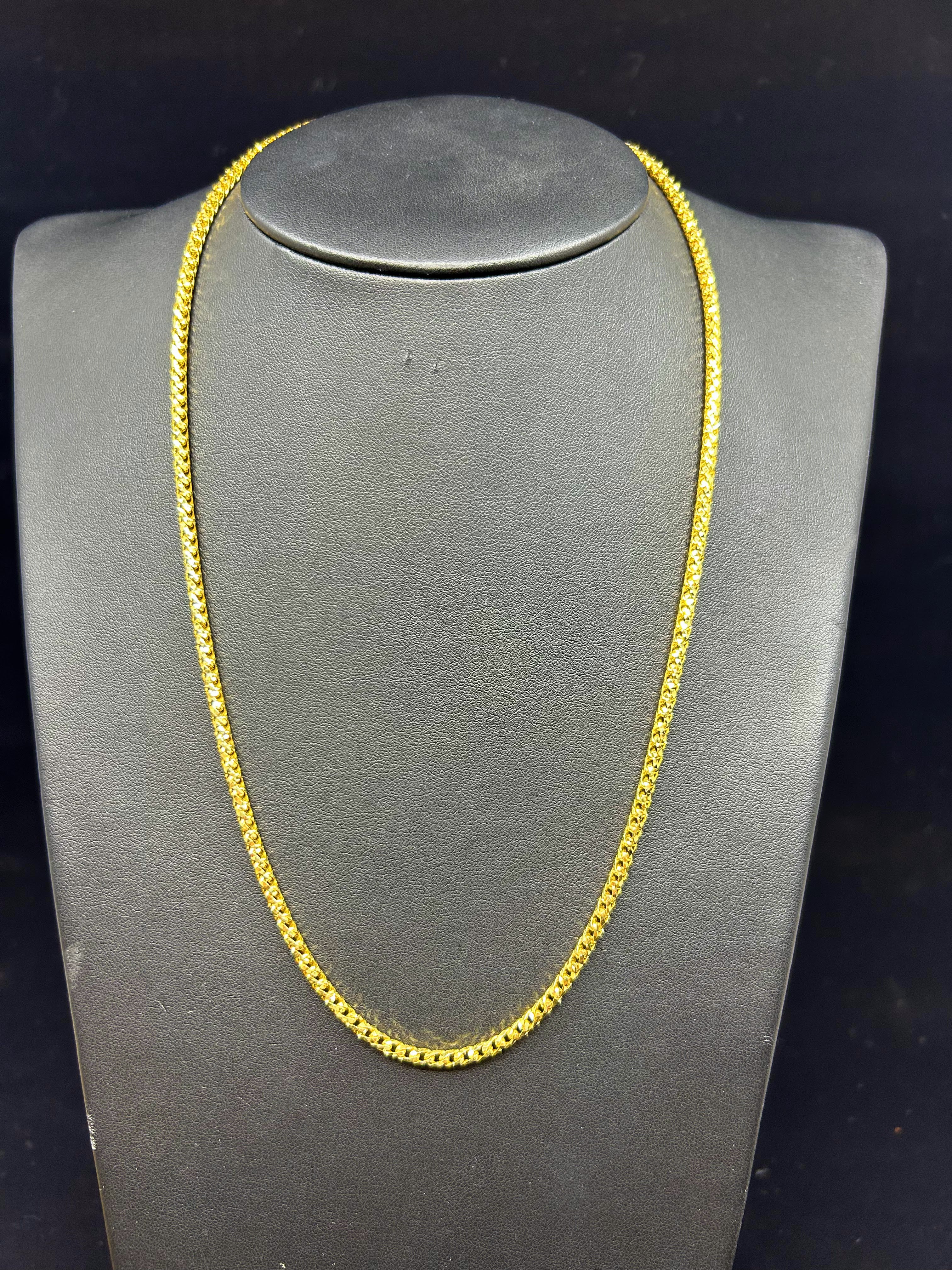 10k Gold Round Solid Franco chain diamond cut 3.1mm