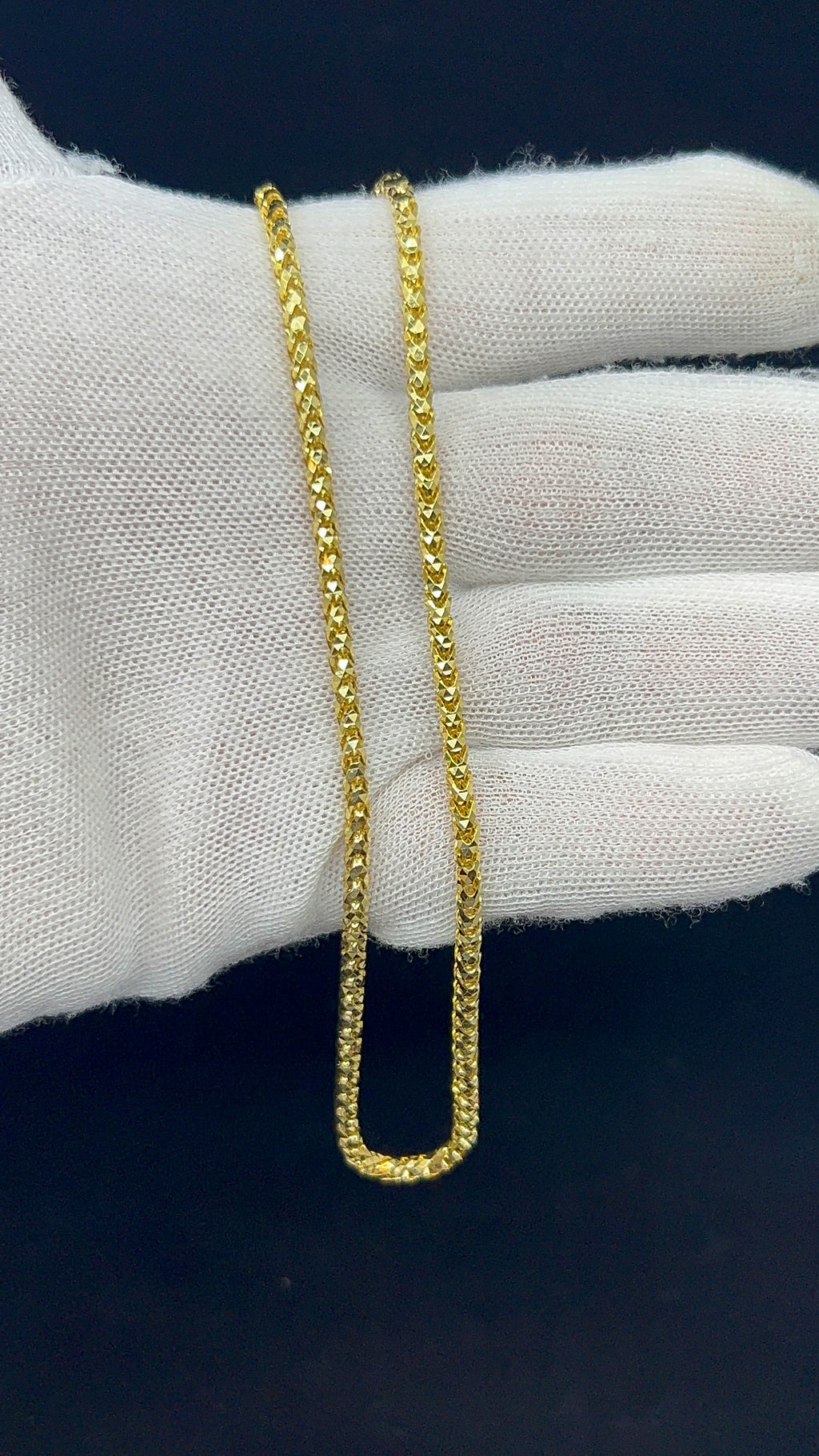 10k Gold Round Solid Franco chain diamond cut 3.1mm
