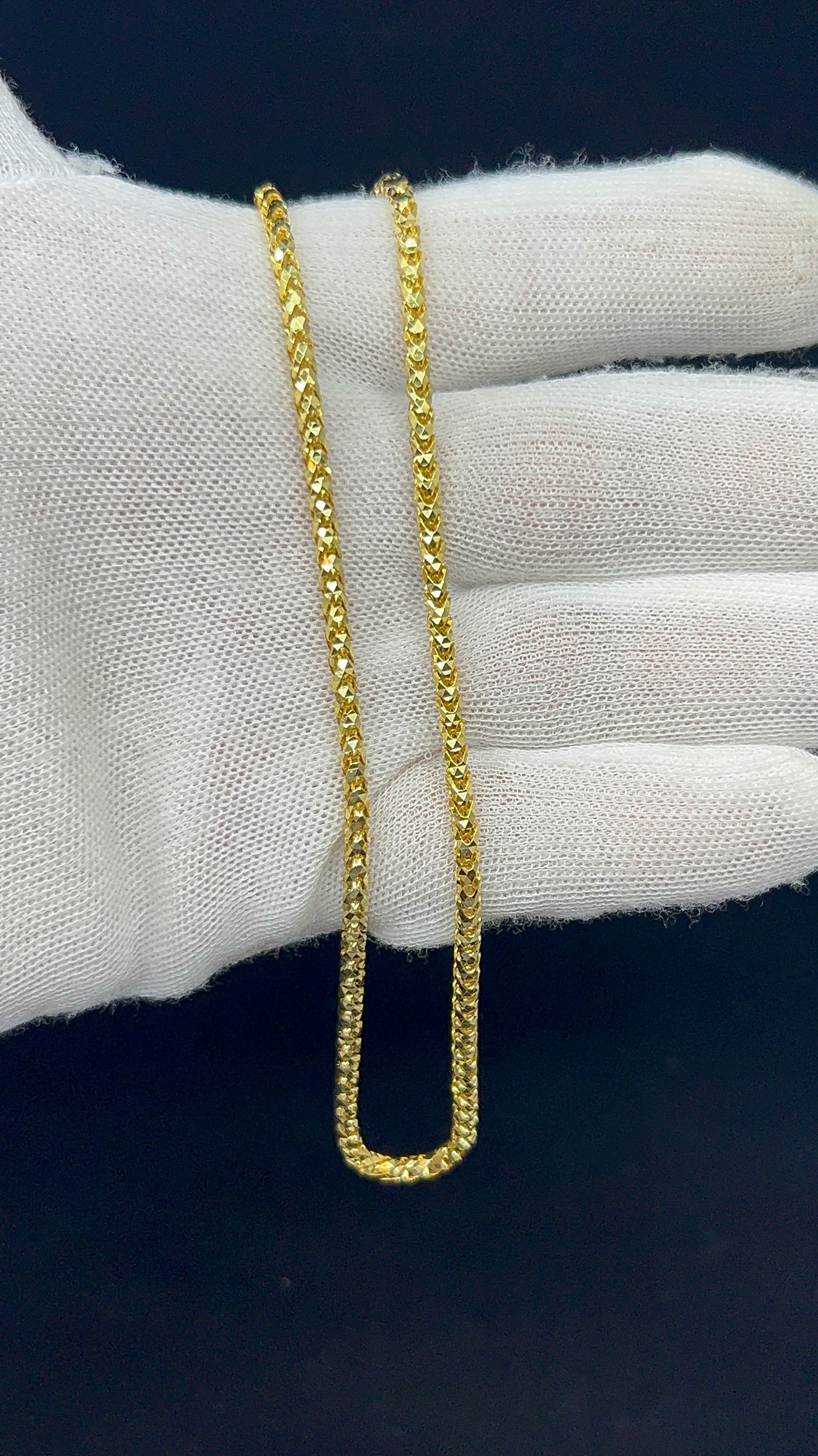 10k Gold Round Solid Franco chain diamond cut 3.1mm