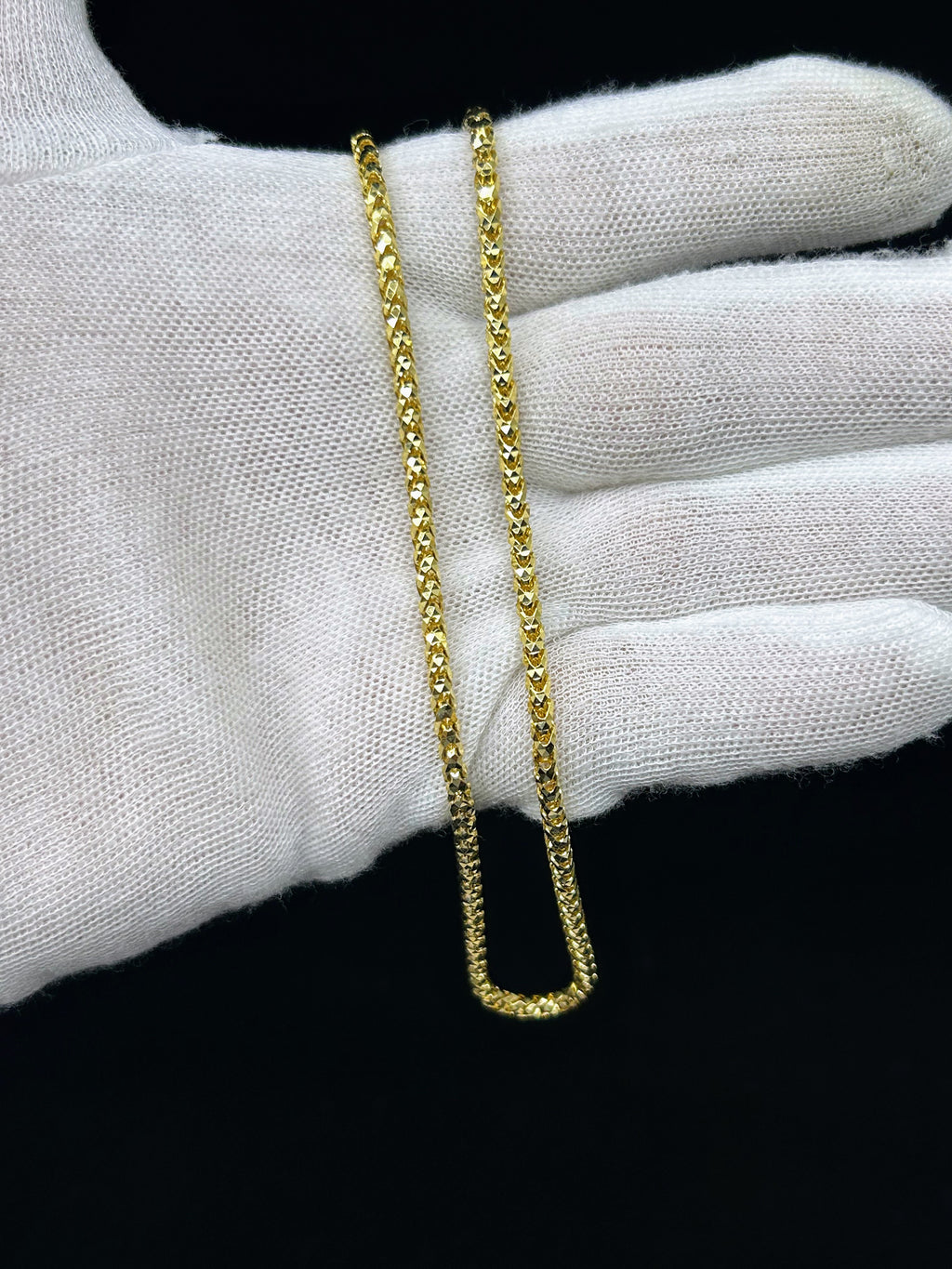 10k Gold Round Solid Franco chain diamond cut 3.1mm