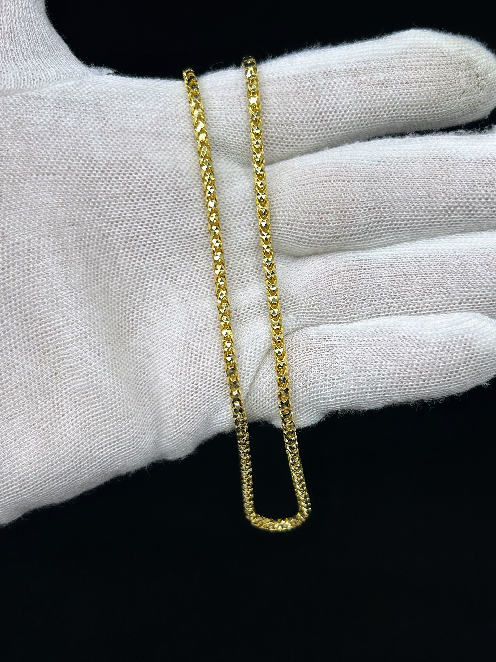 10k Gold Round Solid Franco chain diamond cut 3.1mm