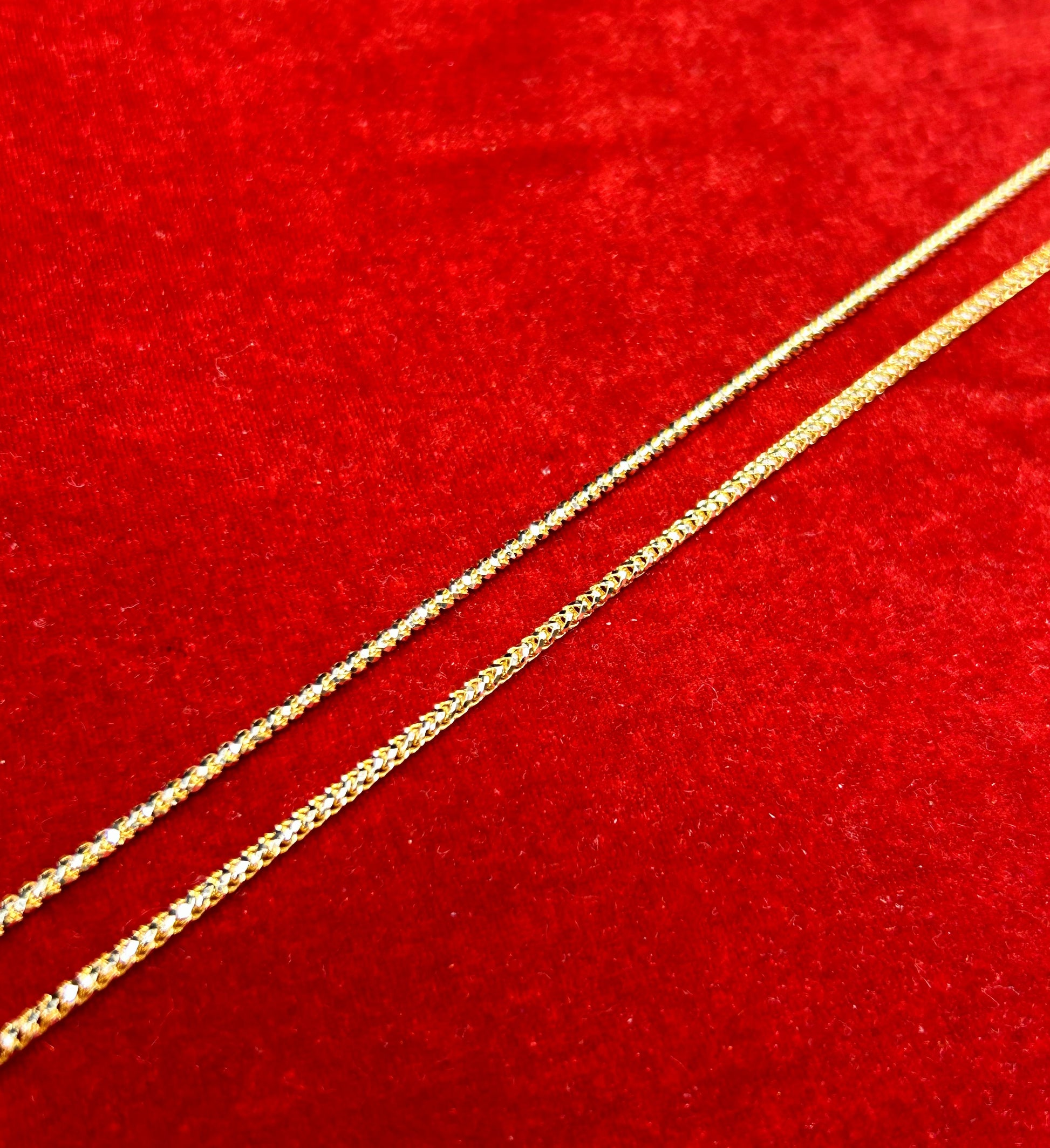 10k Solid Diamond cut Franco chain ~2.1mm