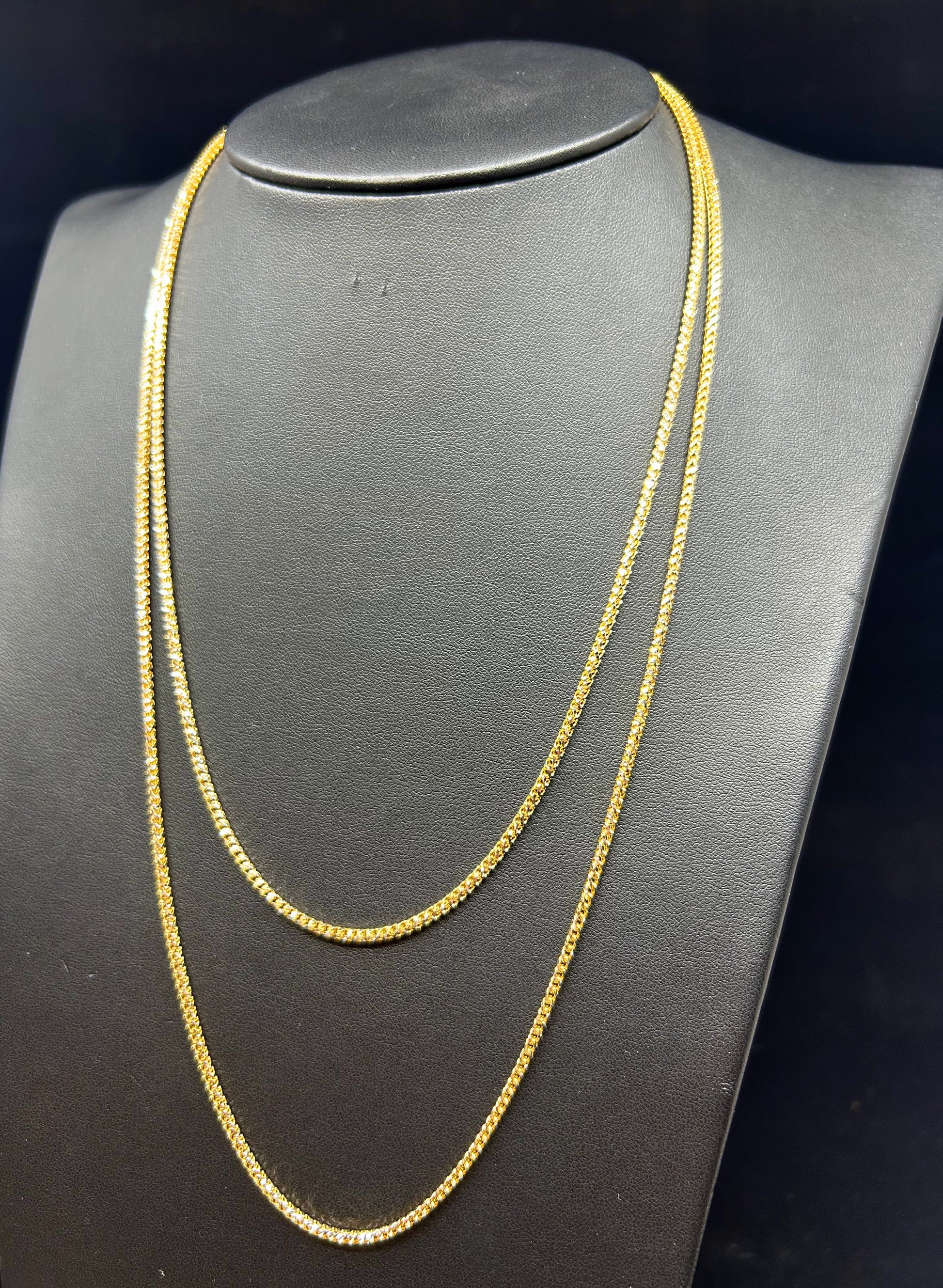 10k Solid Diamond cut Franco chain ~2.1mm