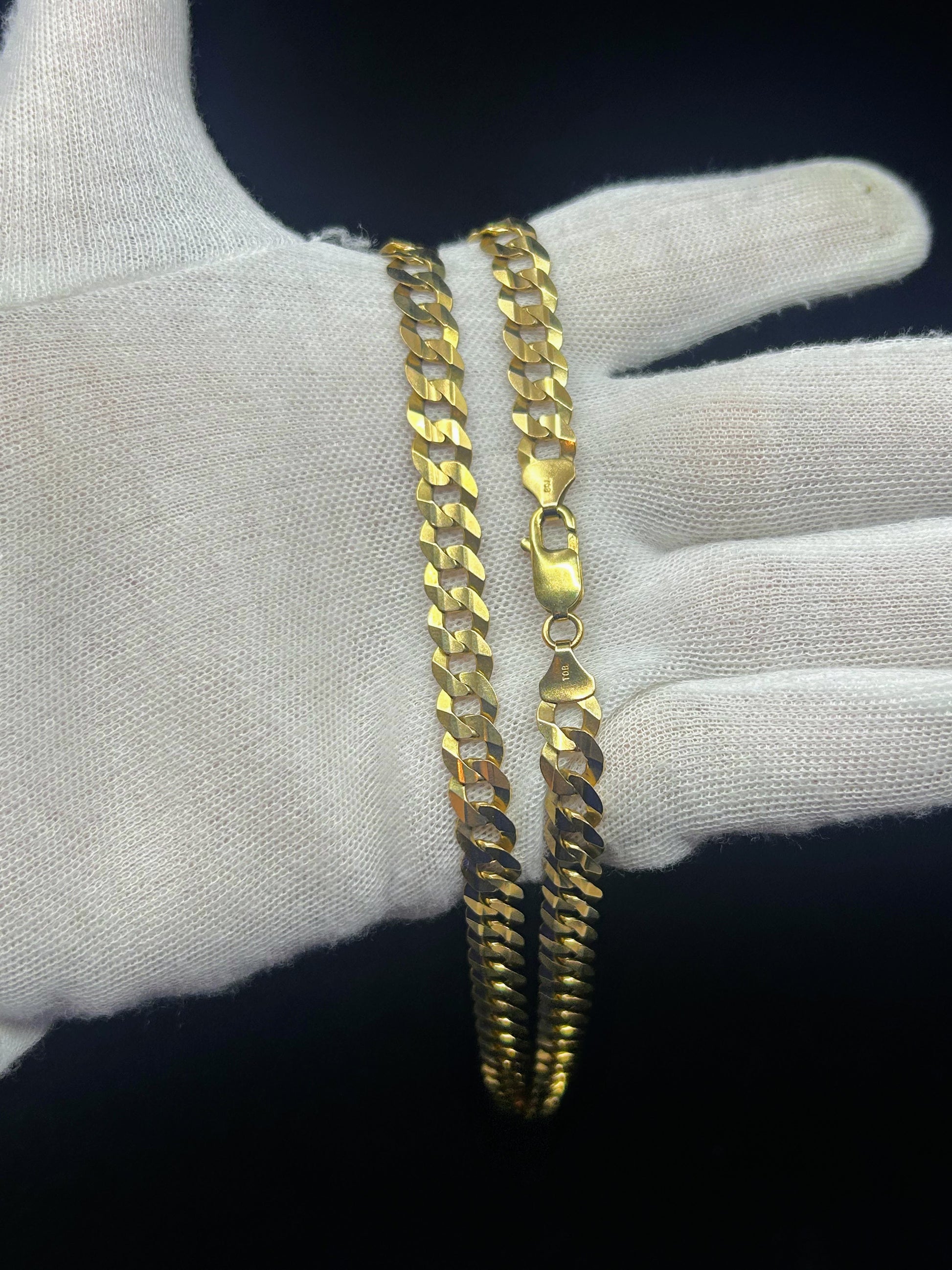 10k Solid Gold Curb Link Chain 8.5mm