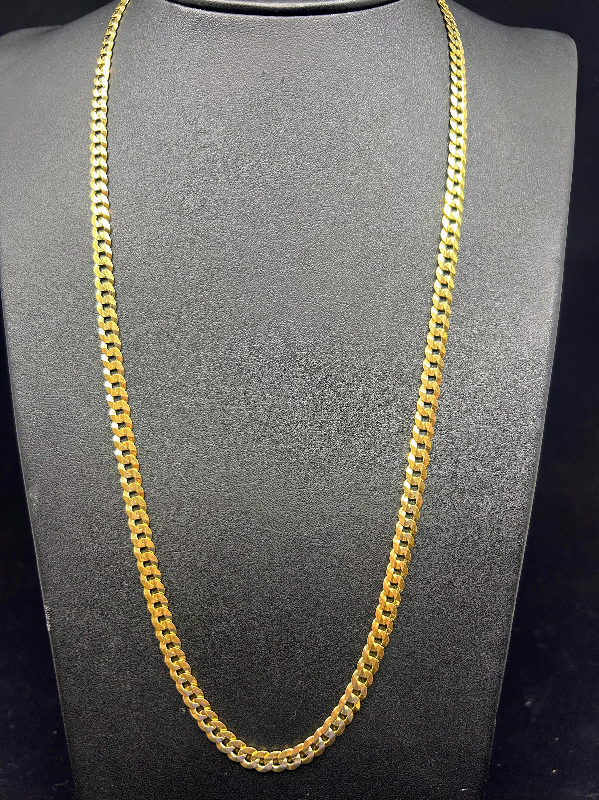10k Solid Gold Curb Link Chain ~6mm