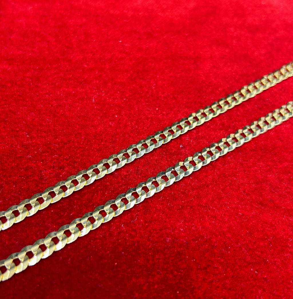 10k Solid Gold Curb Link Chain ~6mm