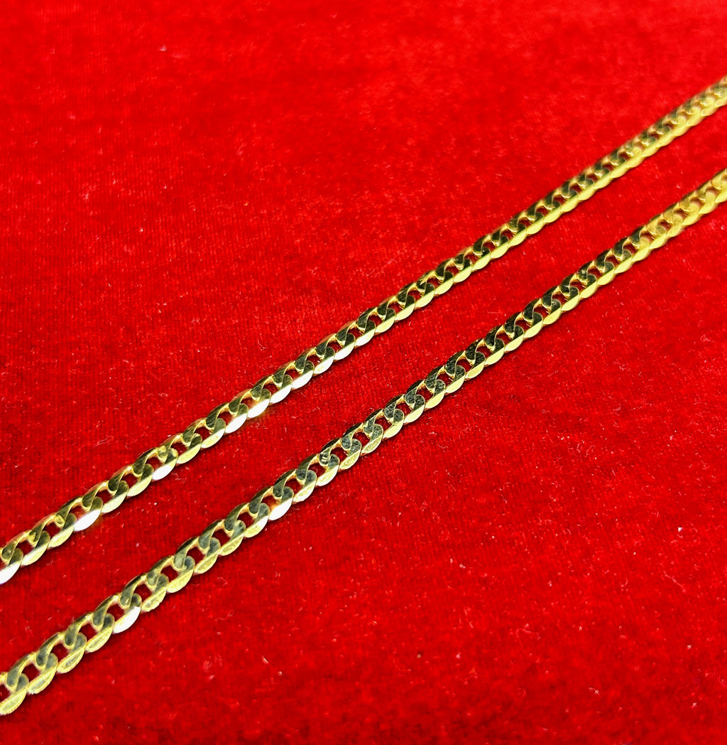 10k Solid Gold Italy Curb chain ~4.5mm