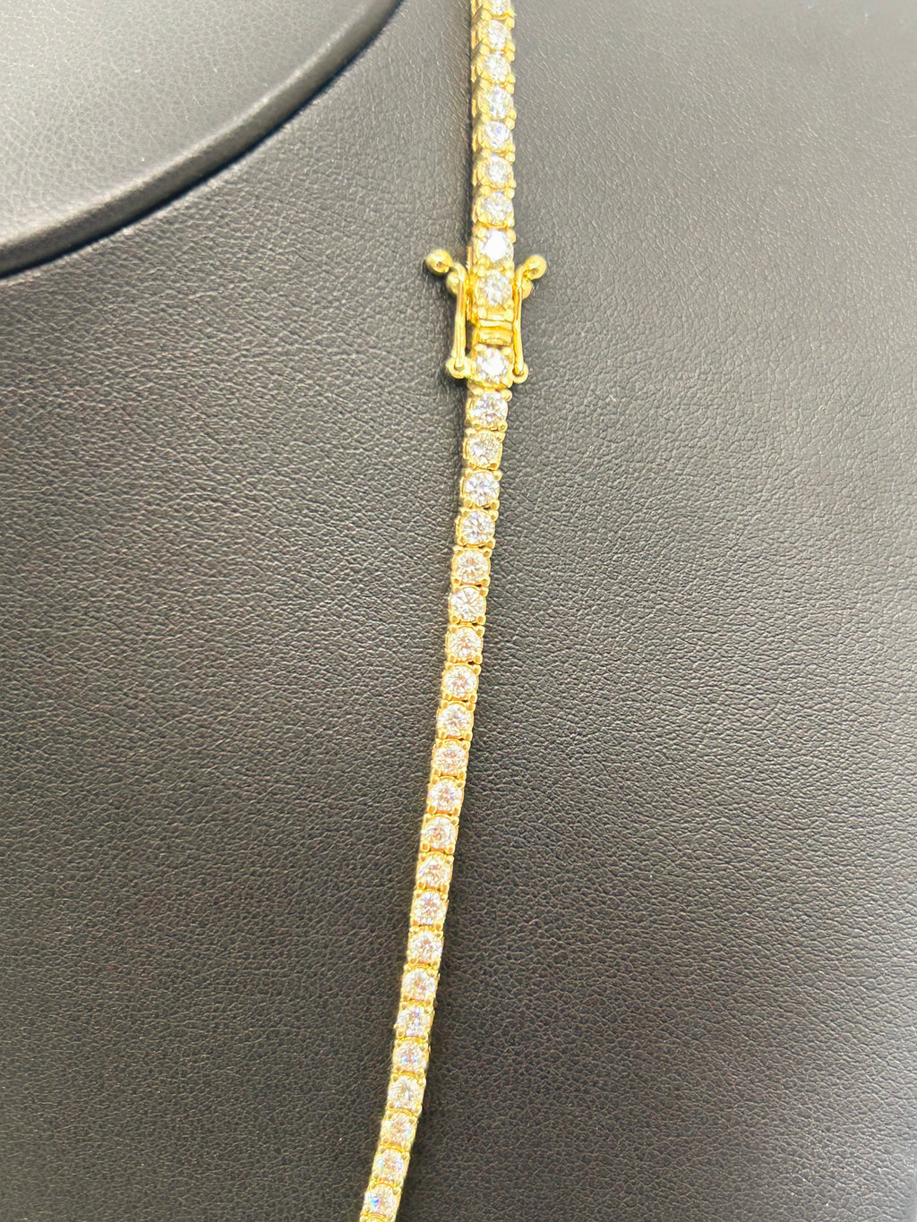 10k Gold Tennis Necklace 5 pointer Lab Diamonds