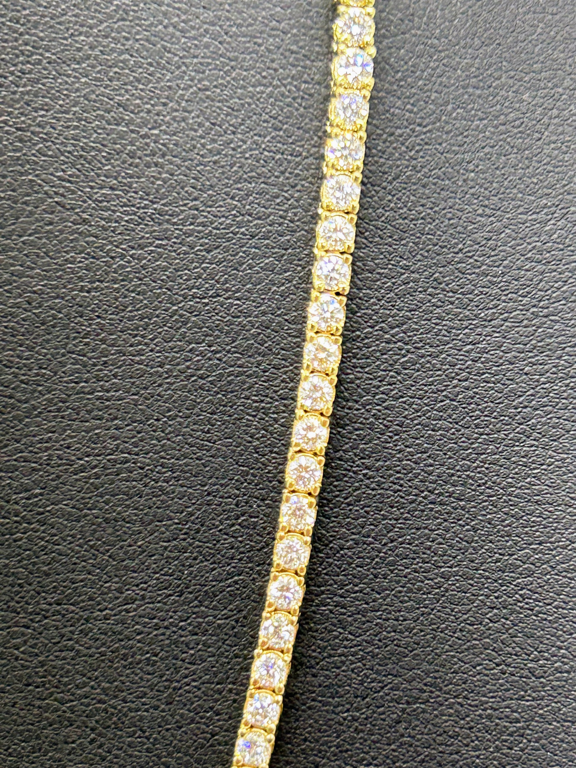 10k Gold Tennis Necklace 5 pointer Lab Diamonds
