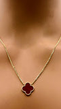 Red Clover Leaf Necklace