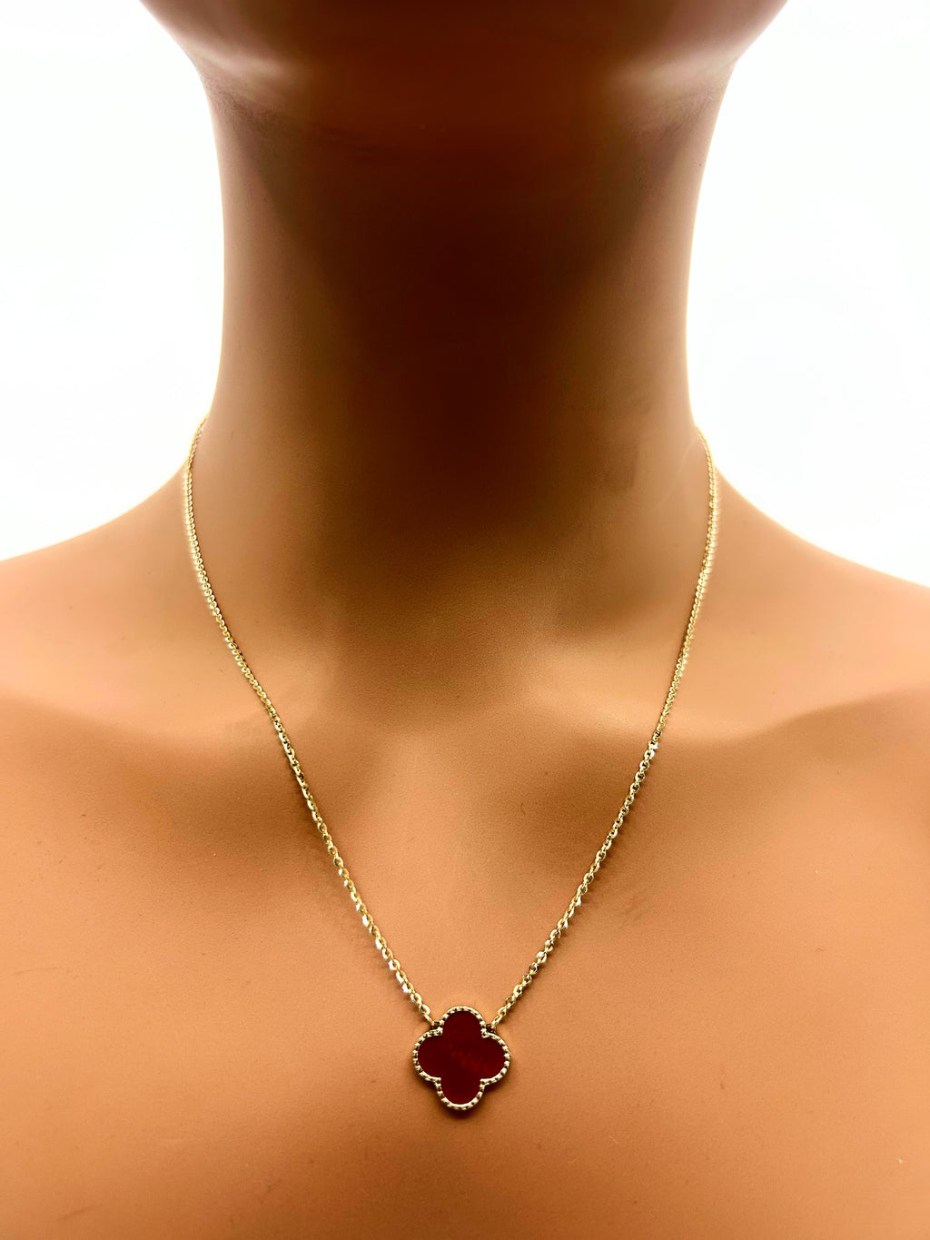 Red Clover Leaf Necklace