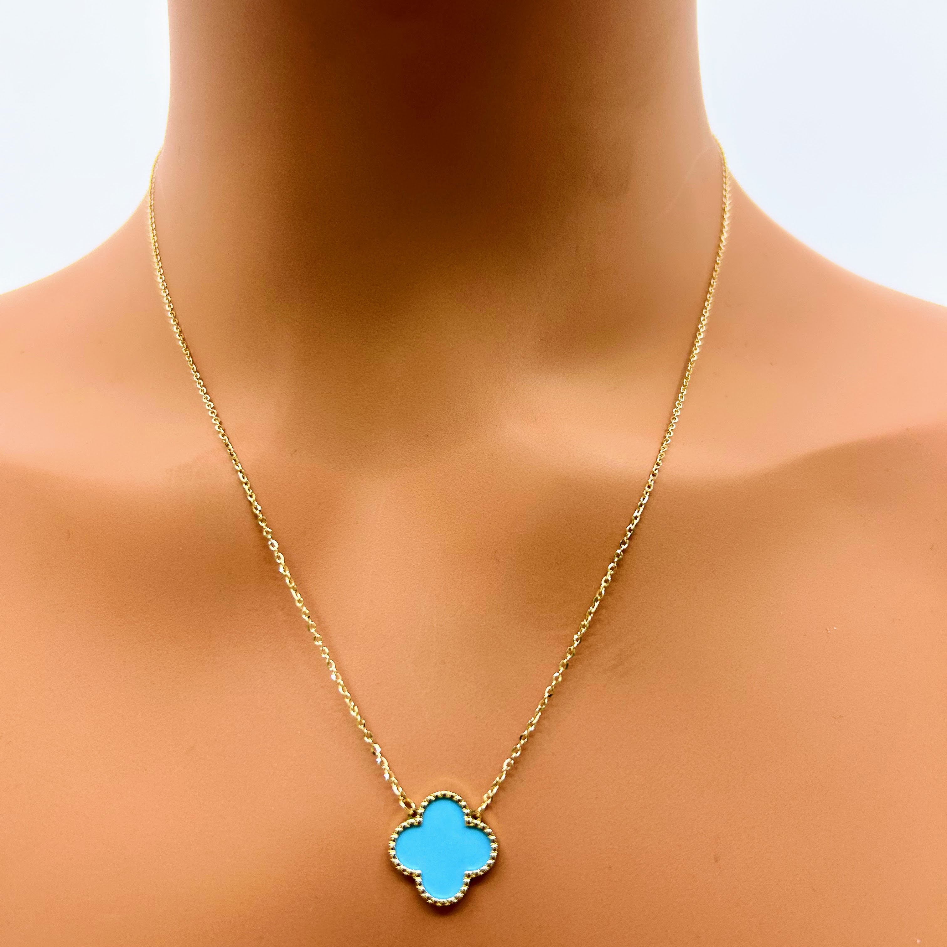 Turquoise Clover Leaf Necklace