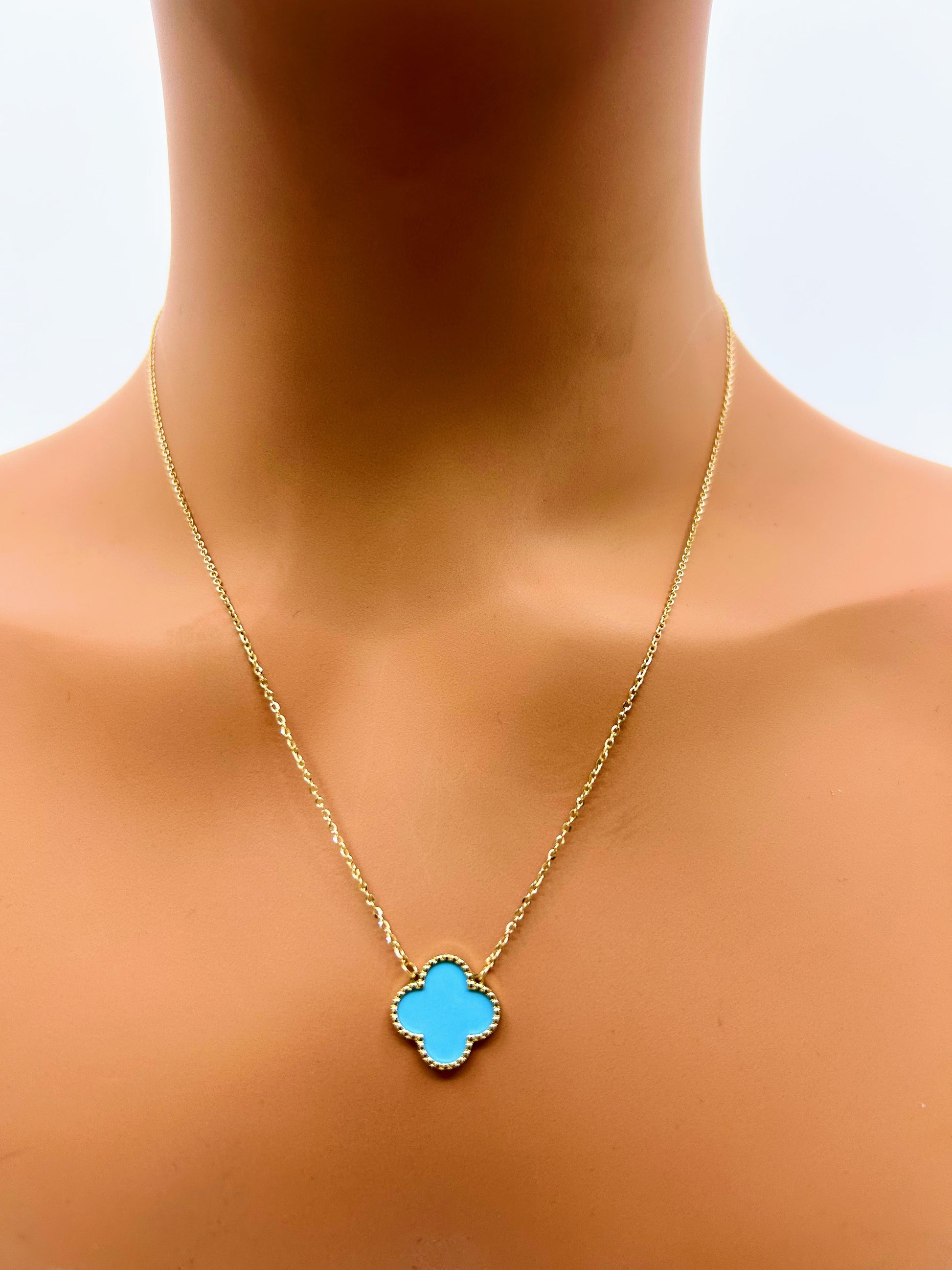 Turquoise Clover Leaf Necklace