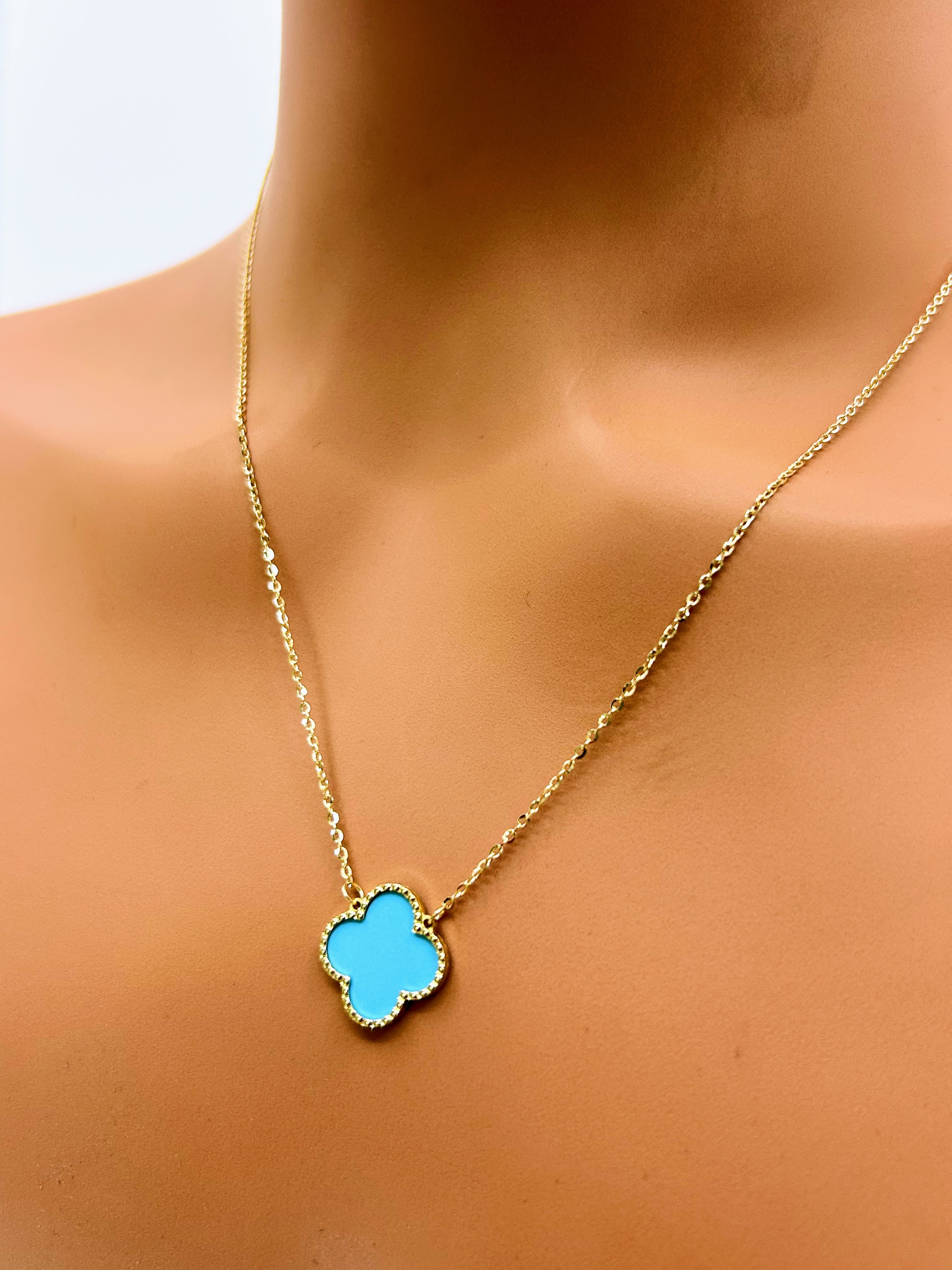 Turquoise Clover Leaf Necklace