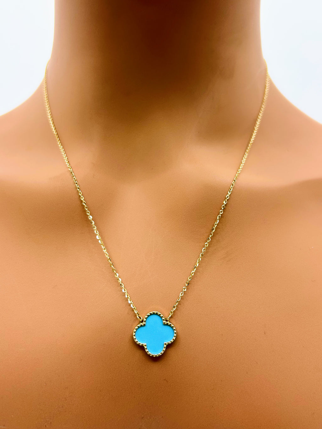 Turquoise Clover Leaf Necklace