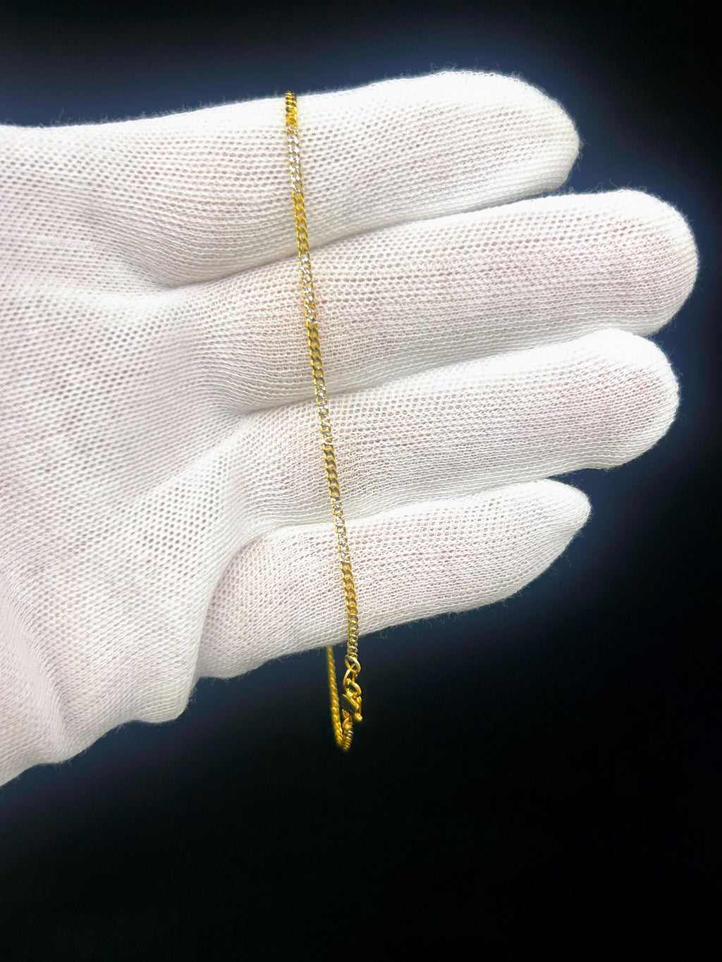 10k Gold Curb Bracelet 2 tone