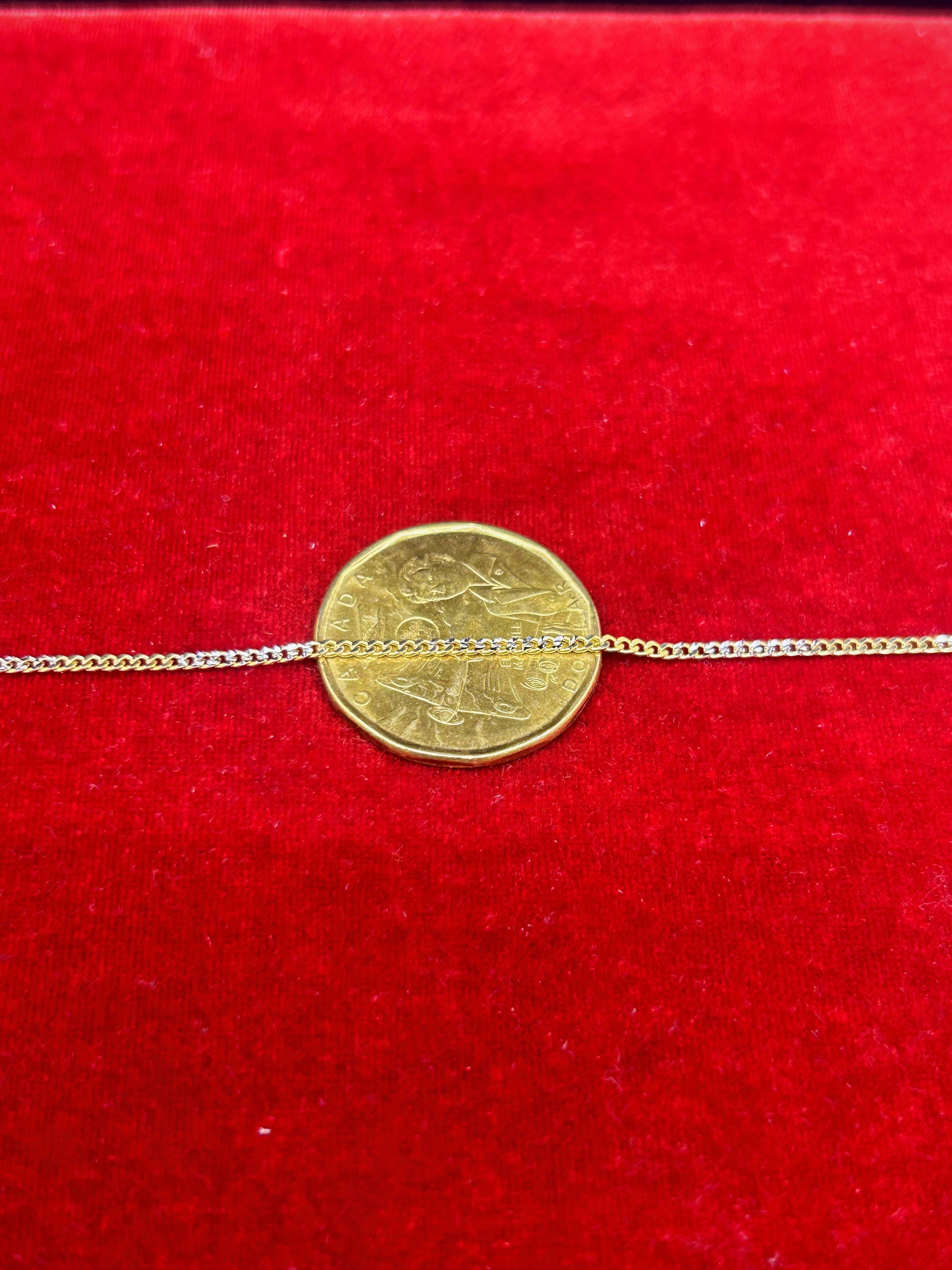 10k Gold Curb Bracelet 2 tone