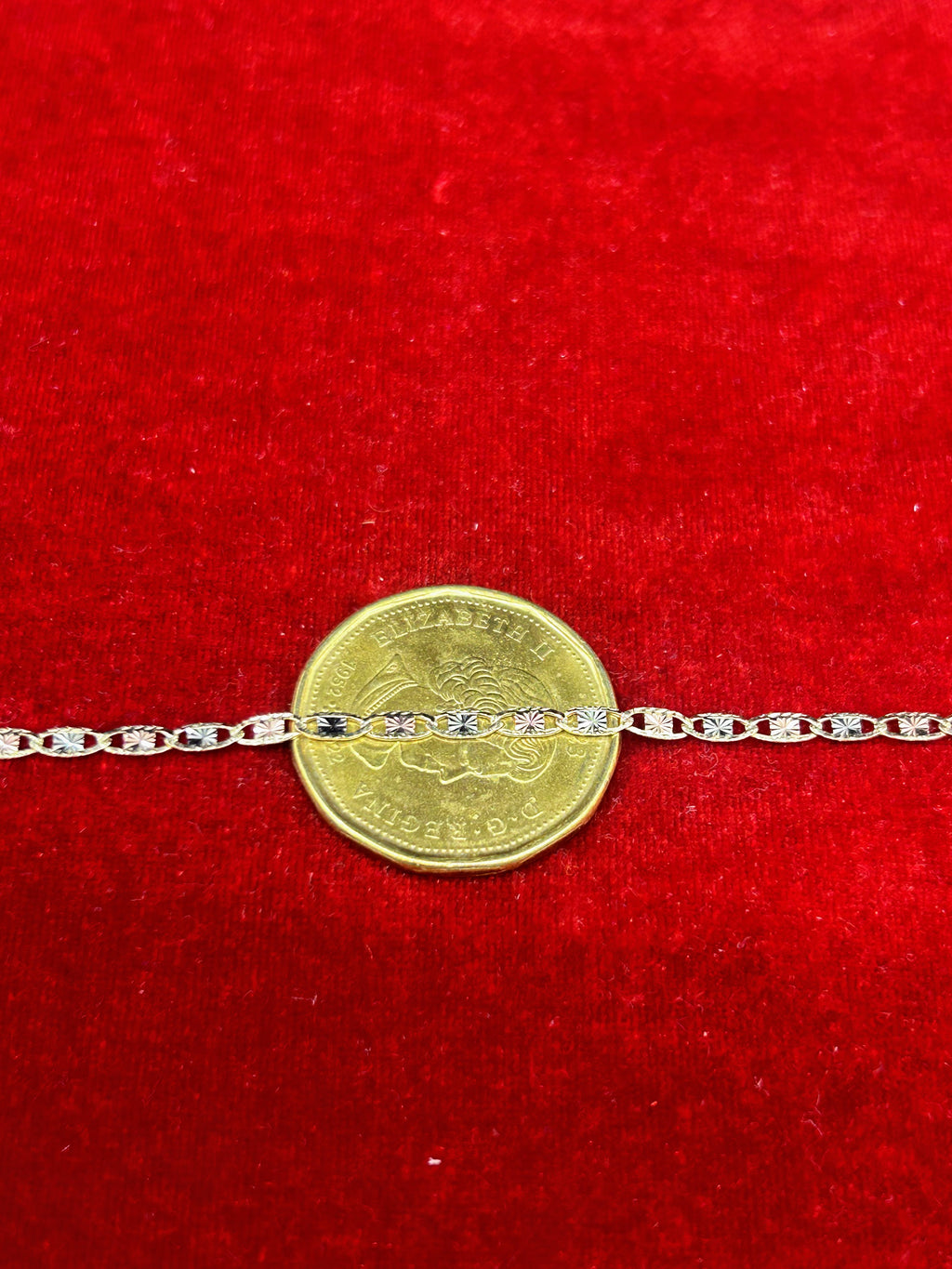 10k Gold Mariner Diamond cut Bracelet/Anklet Three tone