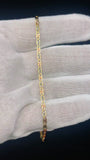 Bracelet/Chaîne de cheville Or 10K Maillon Marine Taille Diamant Trois Tons