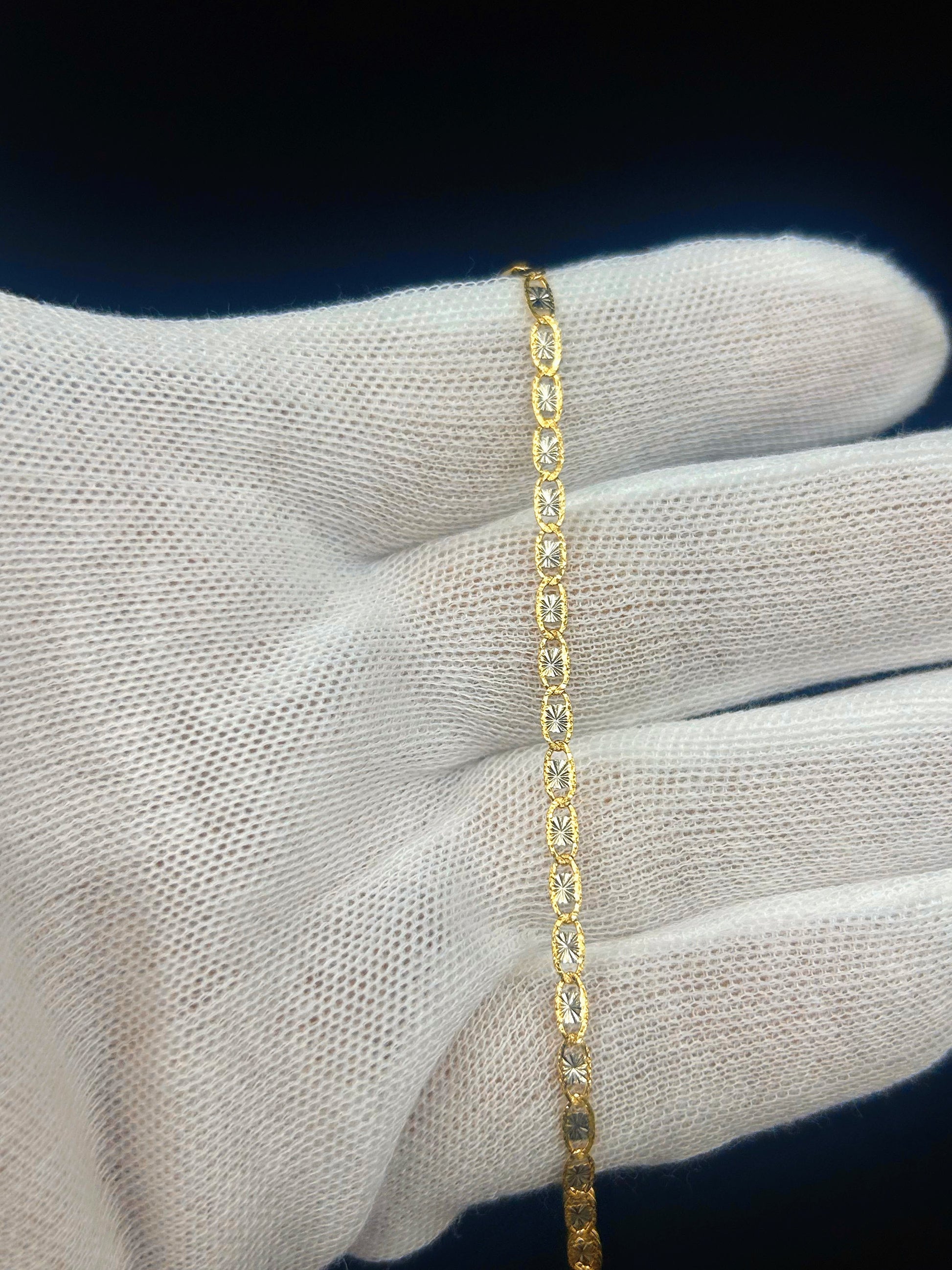 10k Gold Mariner Diamond Cut Bracelet/Anklet