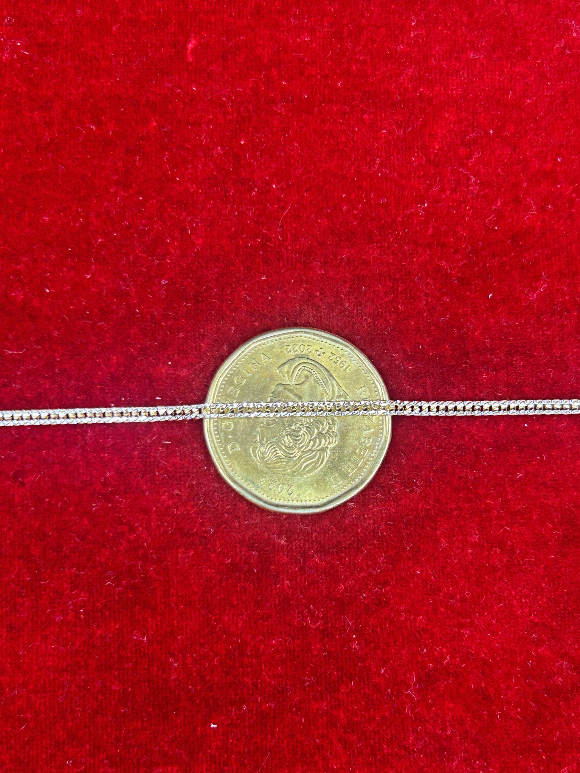 10k Gold Tight Curb link two tone Diamond cut Bracelet/Anklet