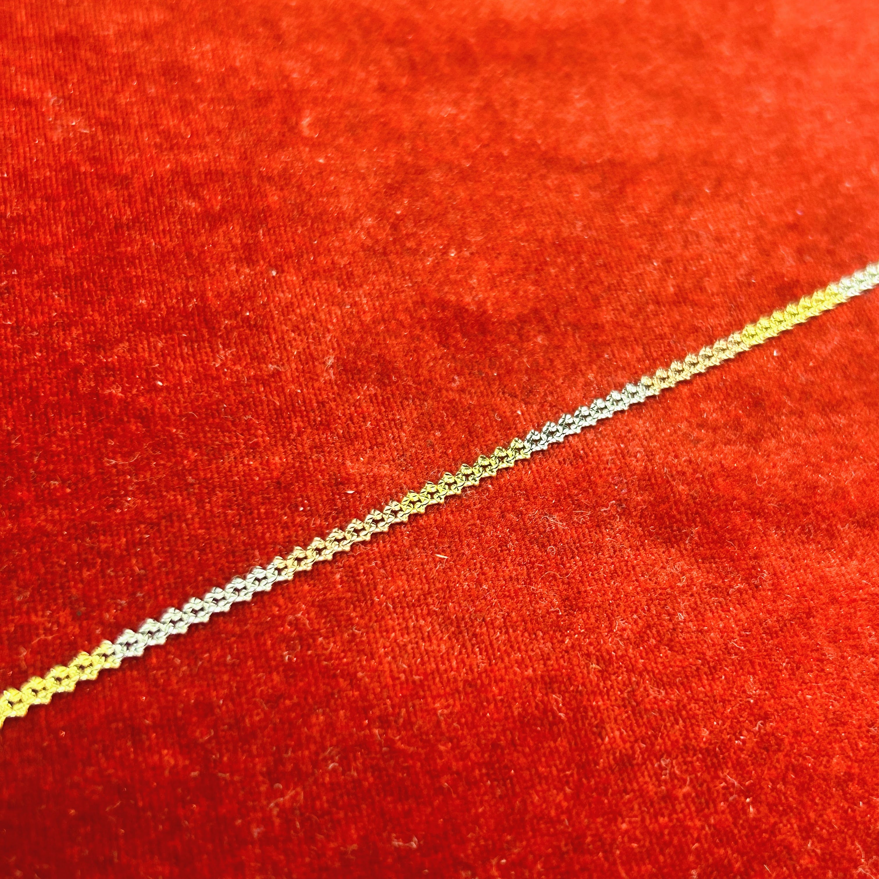 Bracelet/Chaîne de cheville Or 10K tricolore à maillons cubains avec coupe diamantée