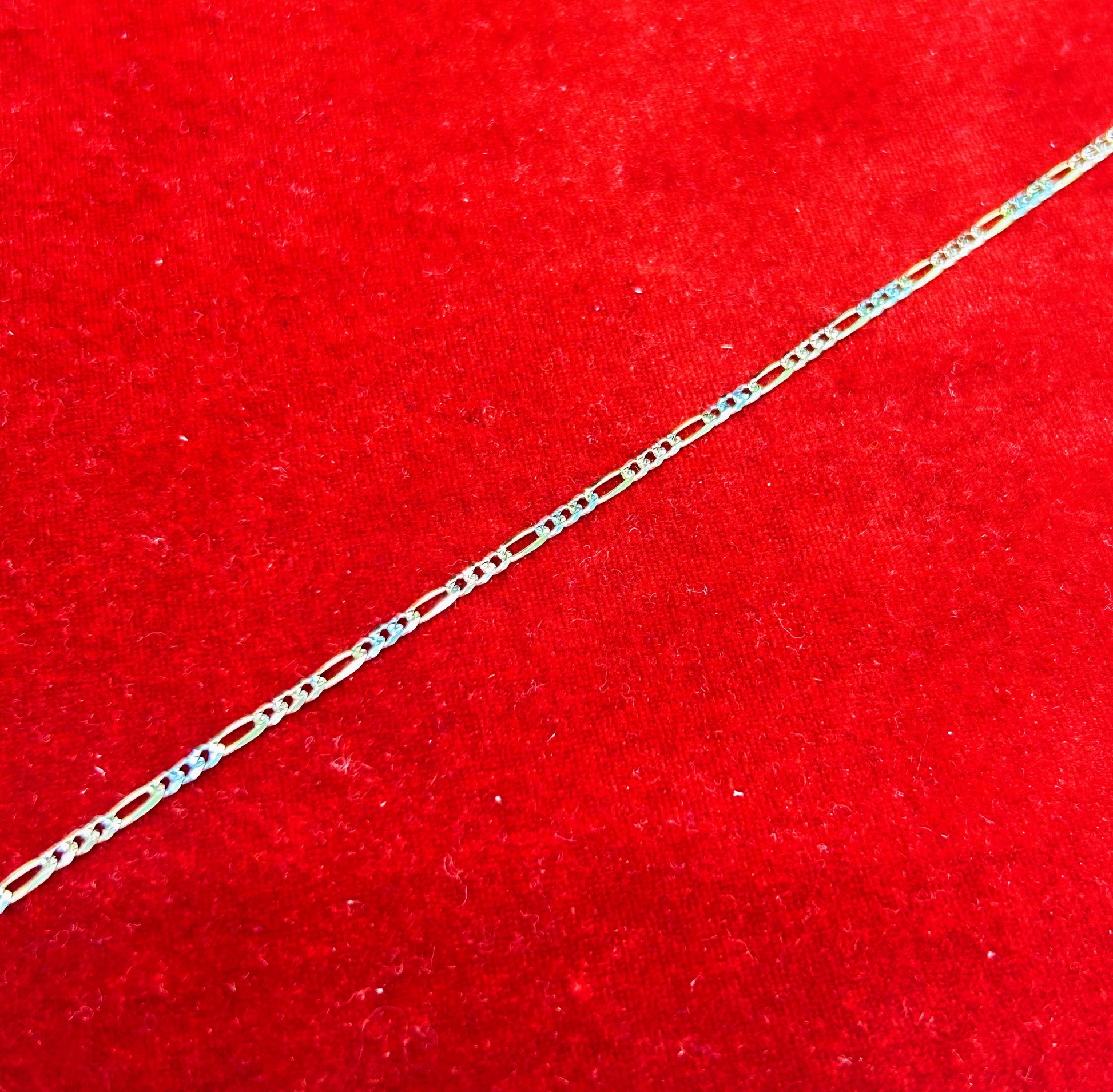 10k Gold Three tone Figaro Bracelet/Anklet